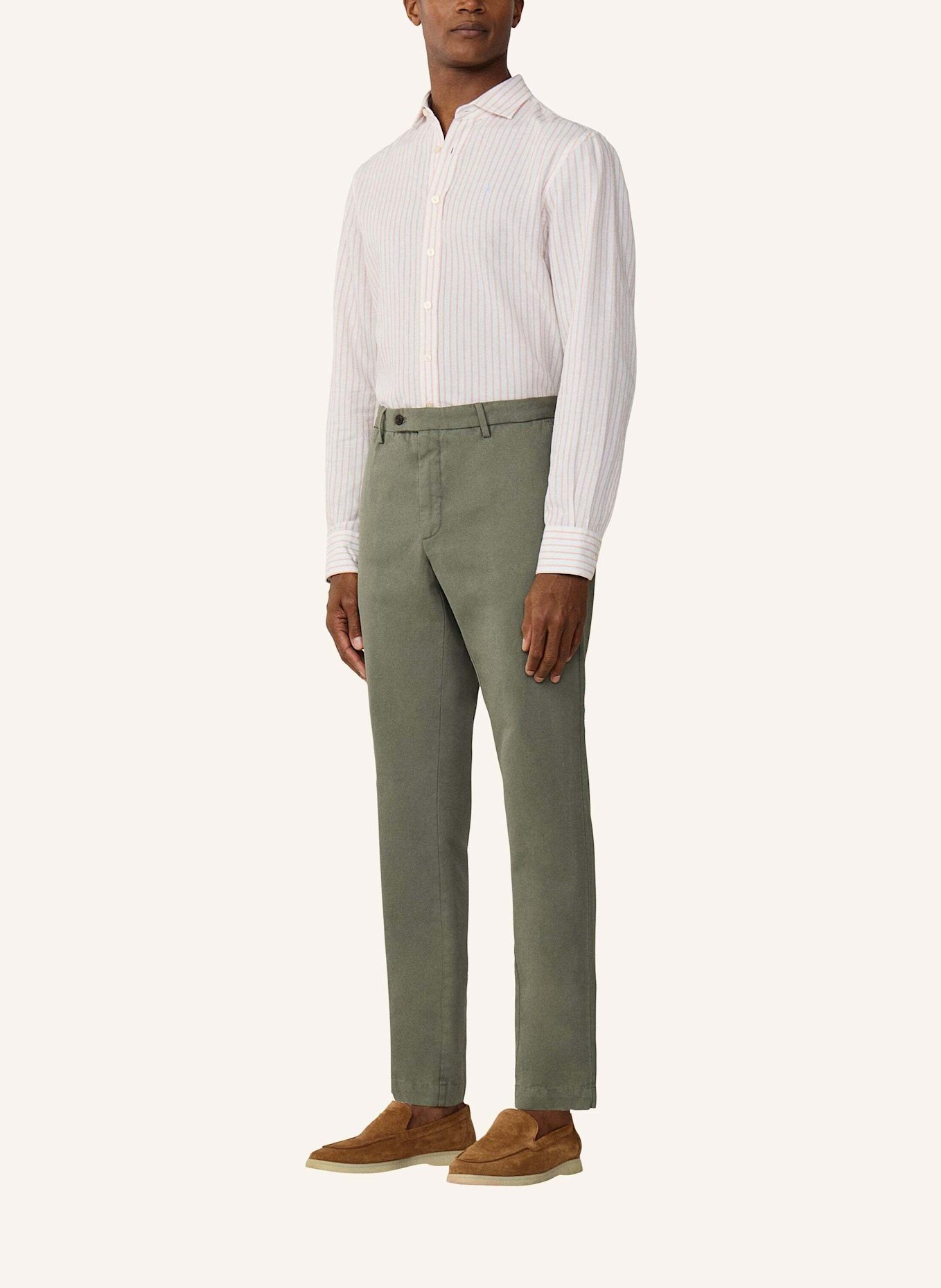HACKETT LONDON Chino COTTON LINEN CHINO: GRÜN