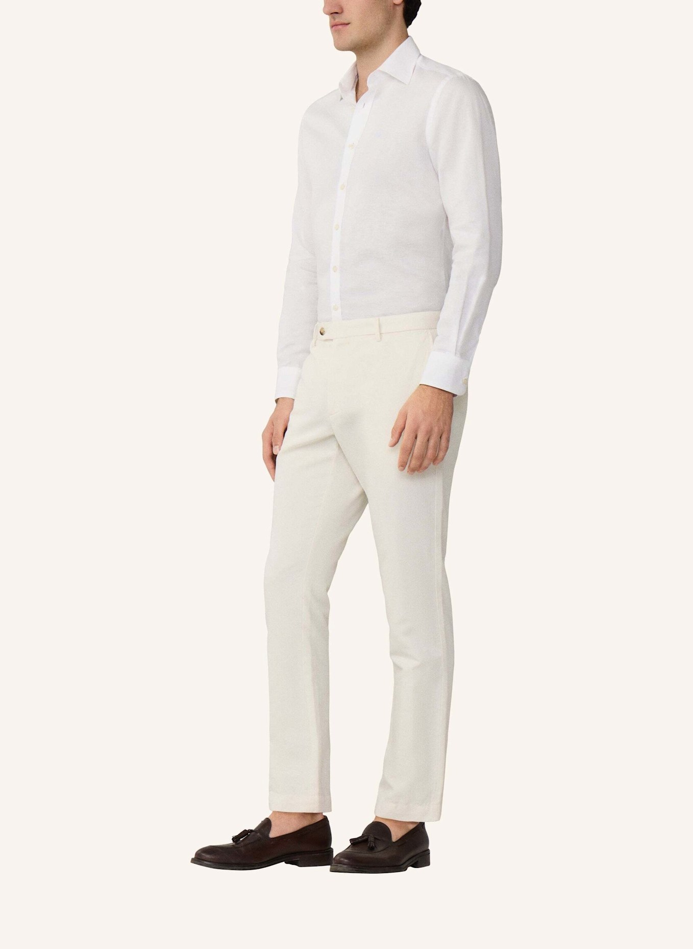 HACKETT LONDON Chino COTTON LINEN CHINO: CREME