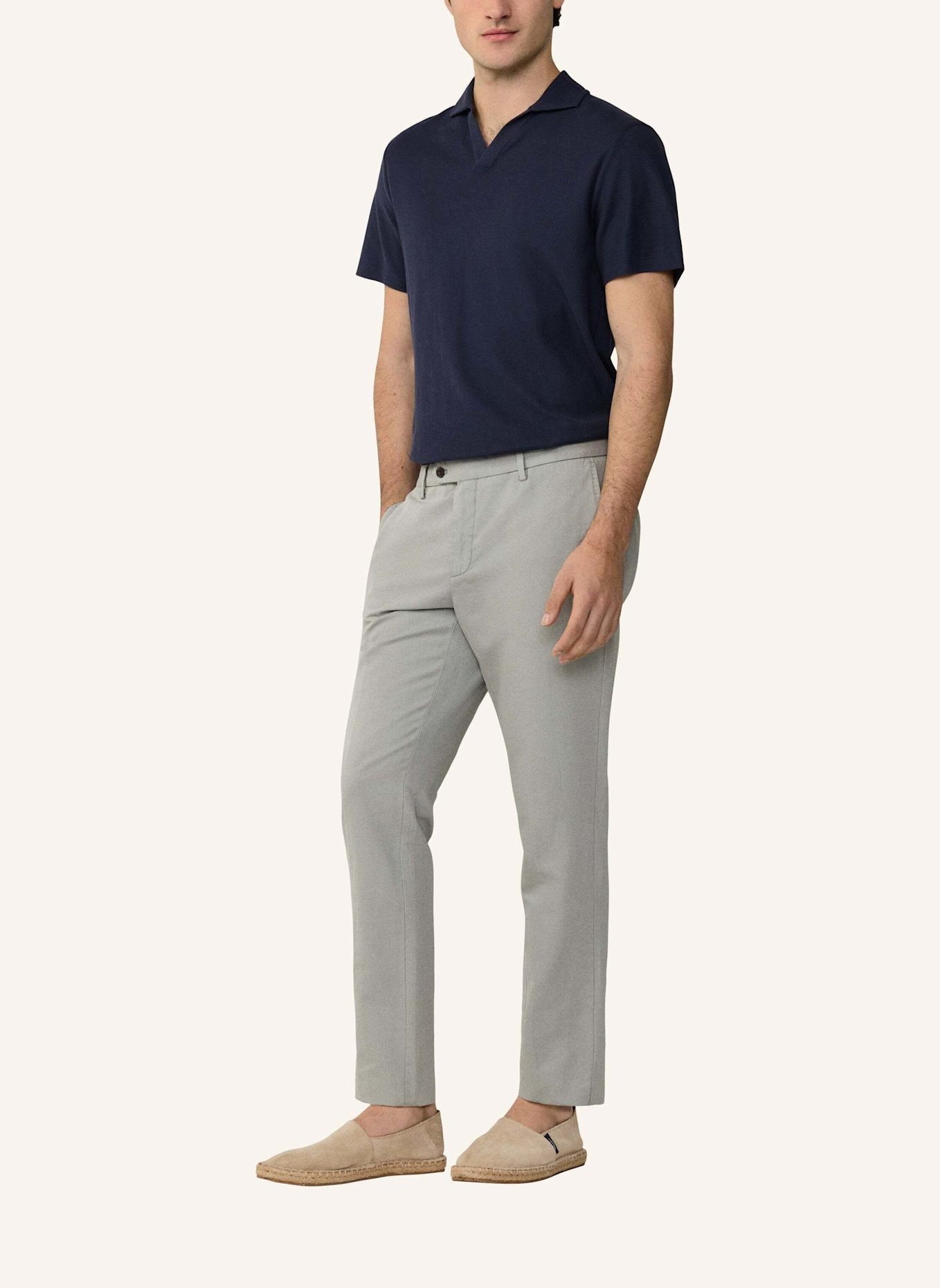 HACKETT LONDON Chino COTTON LINEN CHINO: GRAU