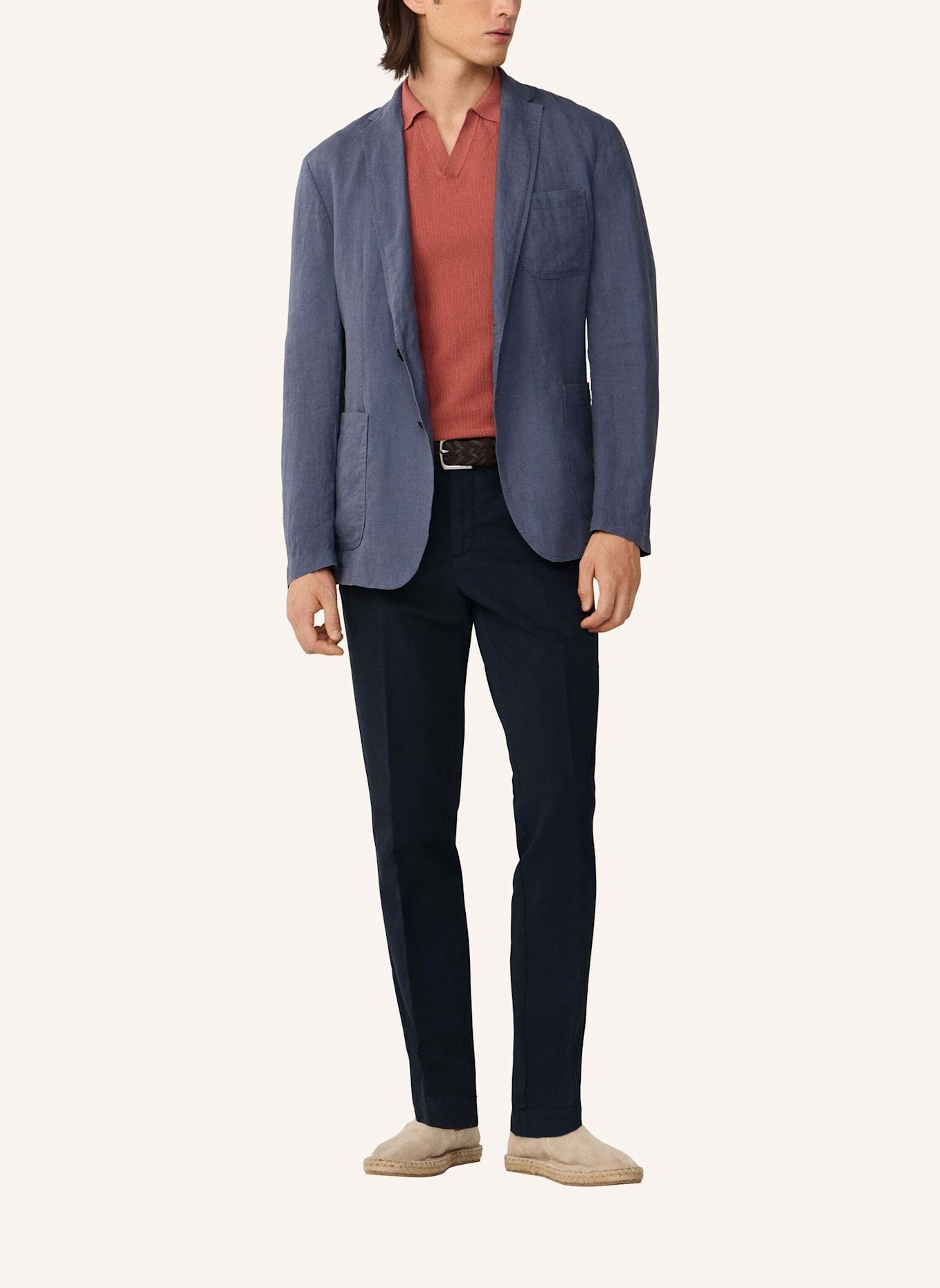 HACKETT LONDON Chino COTTON LINEN CHINO: BLAU