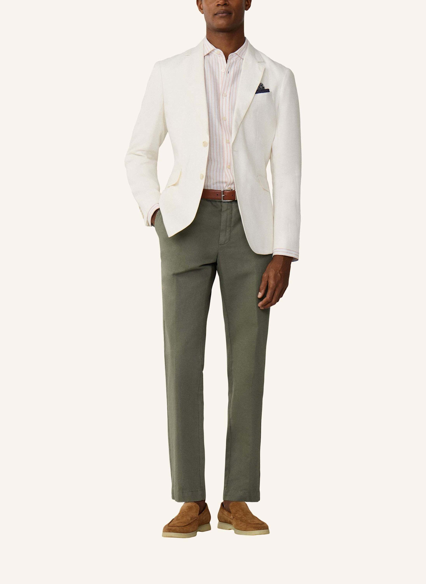 HACKETT LONDON Chino COTTON LINEN CHINO: GRÜN