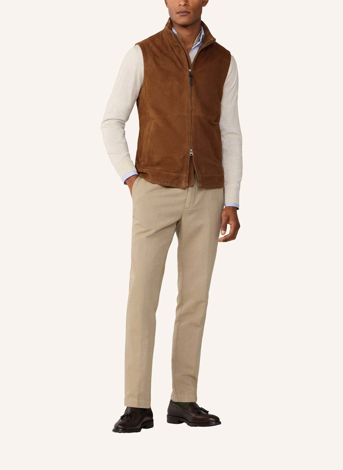 HACKETT LONDON Chino COTTON LINEN CHINO: BEIGE