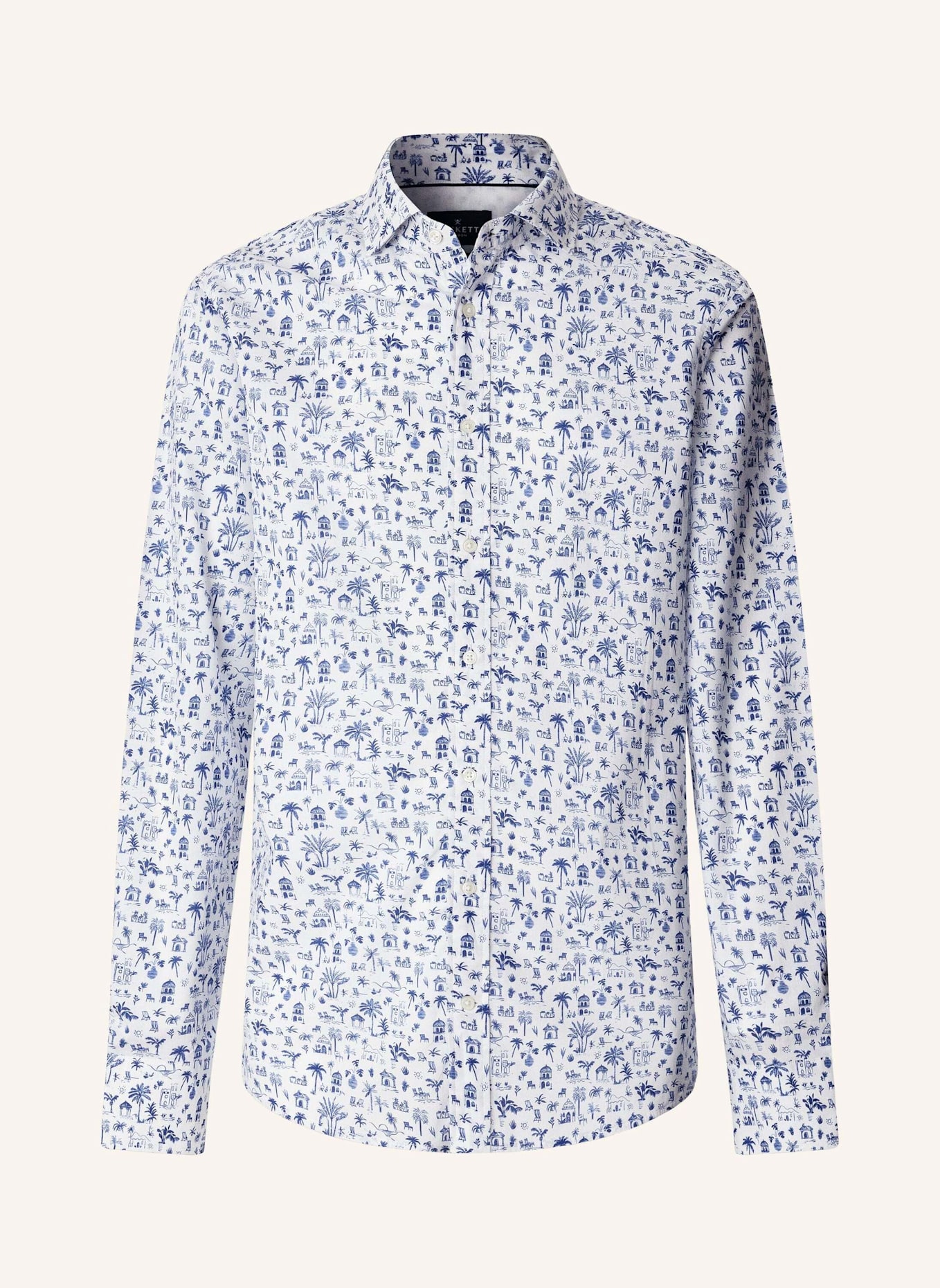 HACKETT LONDON Freizeithemd ISLAND PRINT: BLAU
