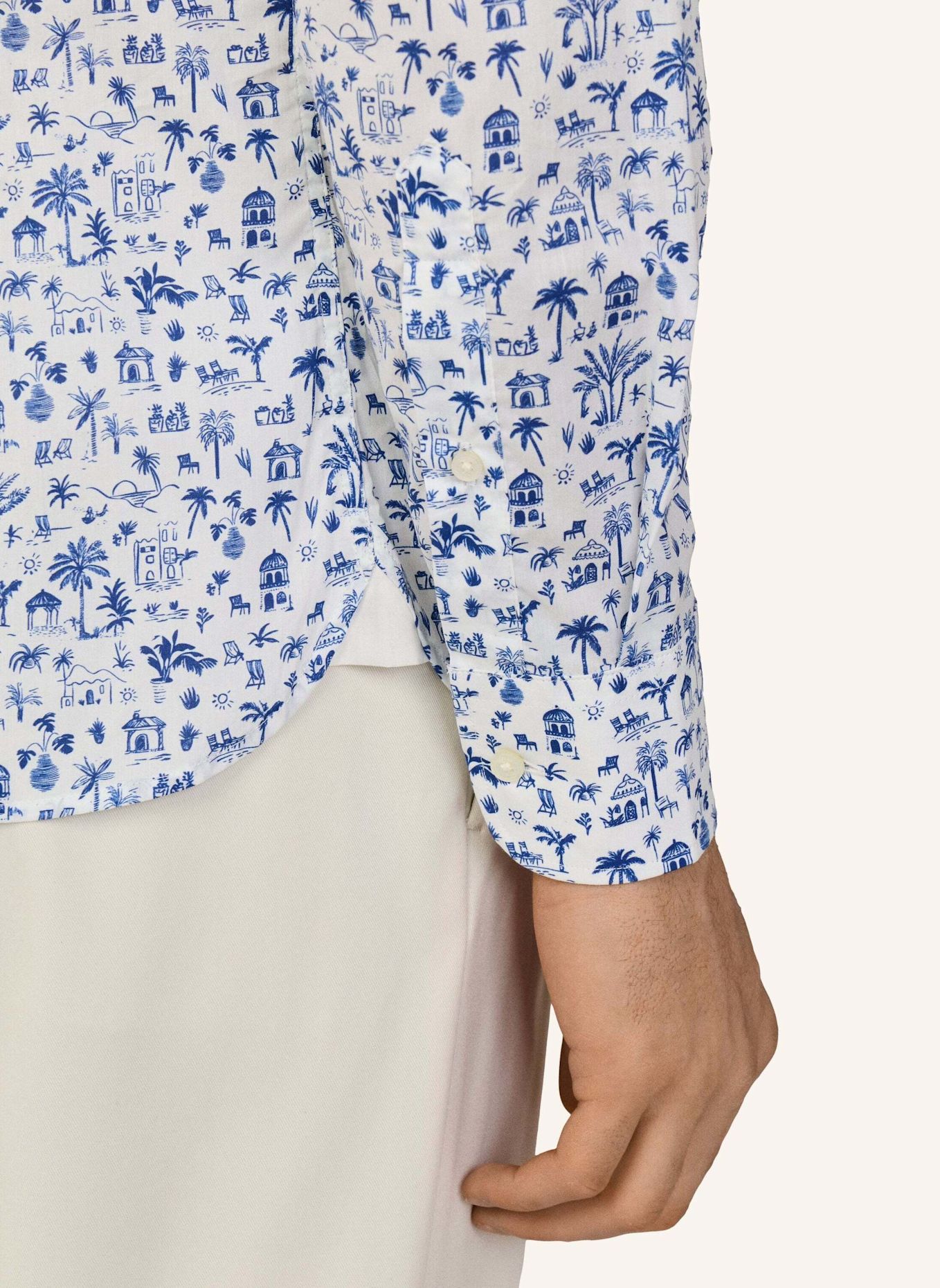 HACKETT LONDON Freizeithemd ISLAND PRINT: BLAU