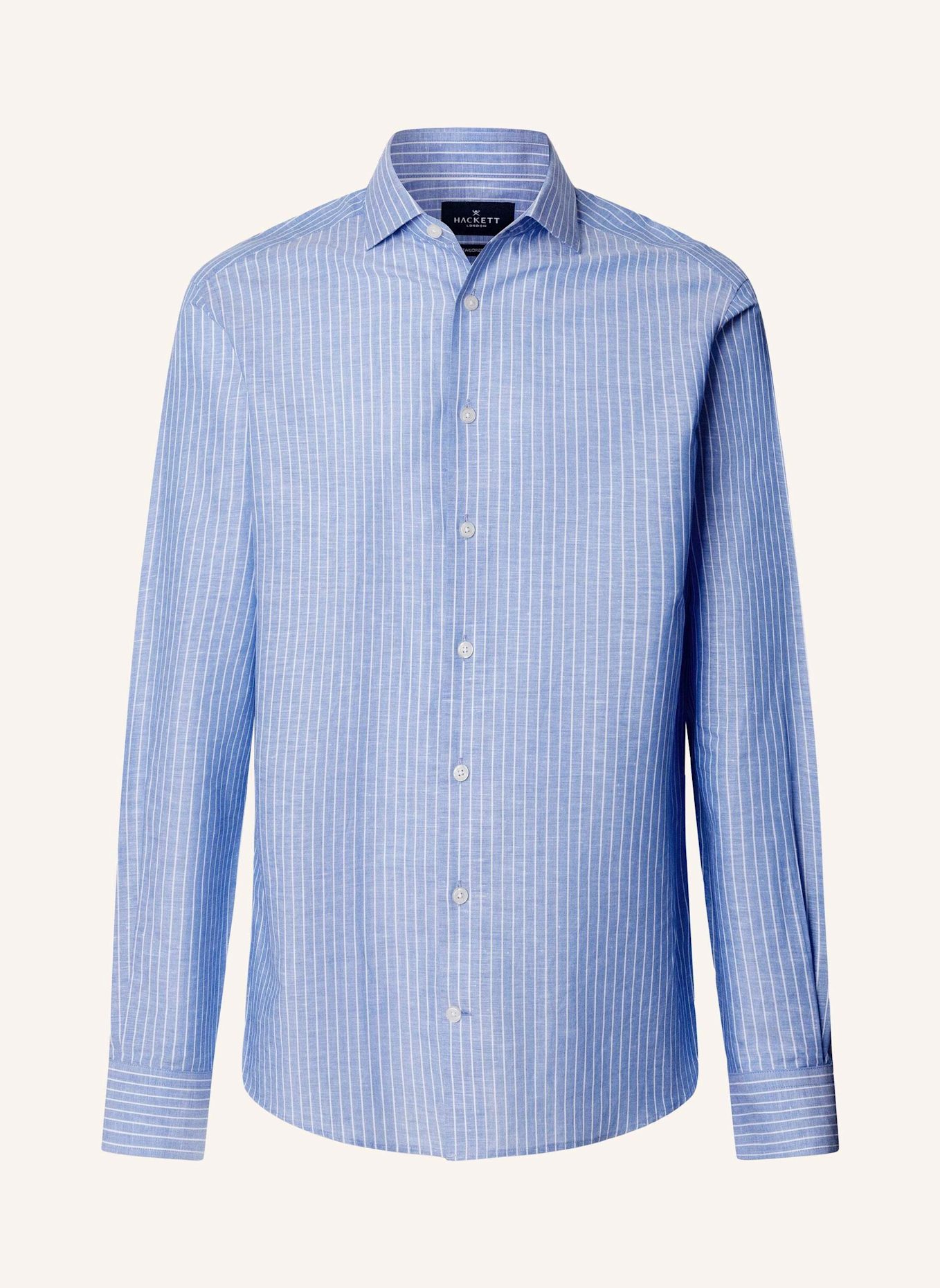 HACKETT LONDON Freizeithemd COT LINEN BLAZER STR: BLAU