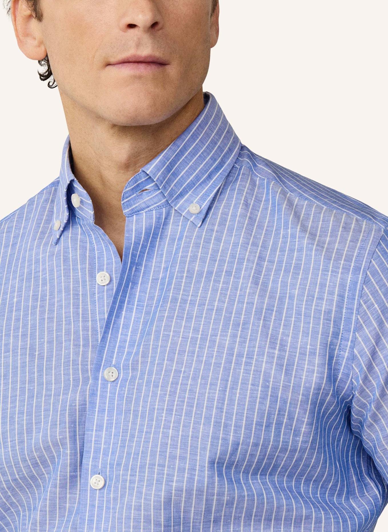 HACKETT LONDON Freizeithemd COT LINEN BLAZER STR: BLAU