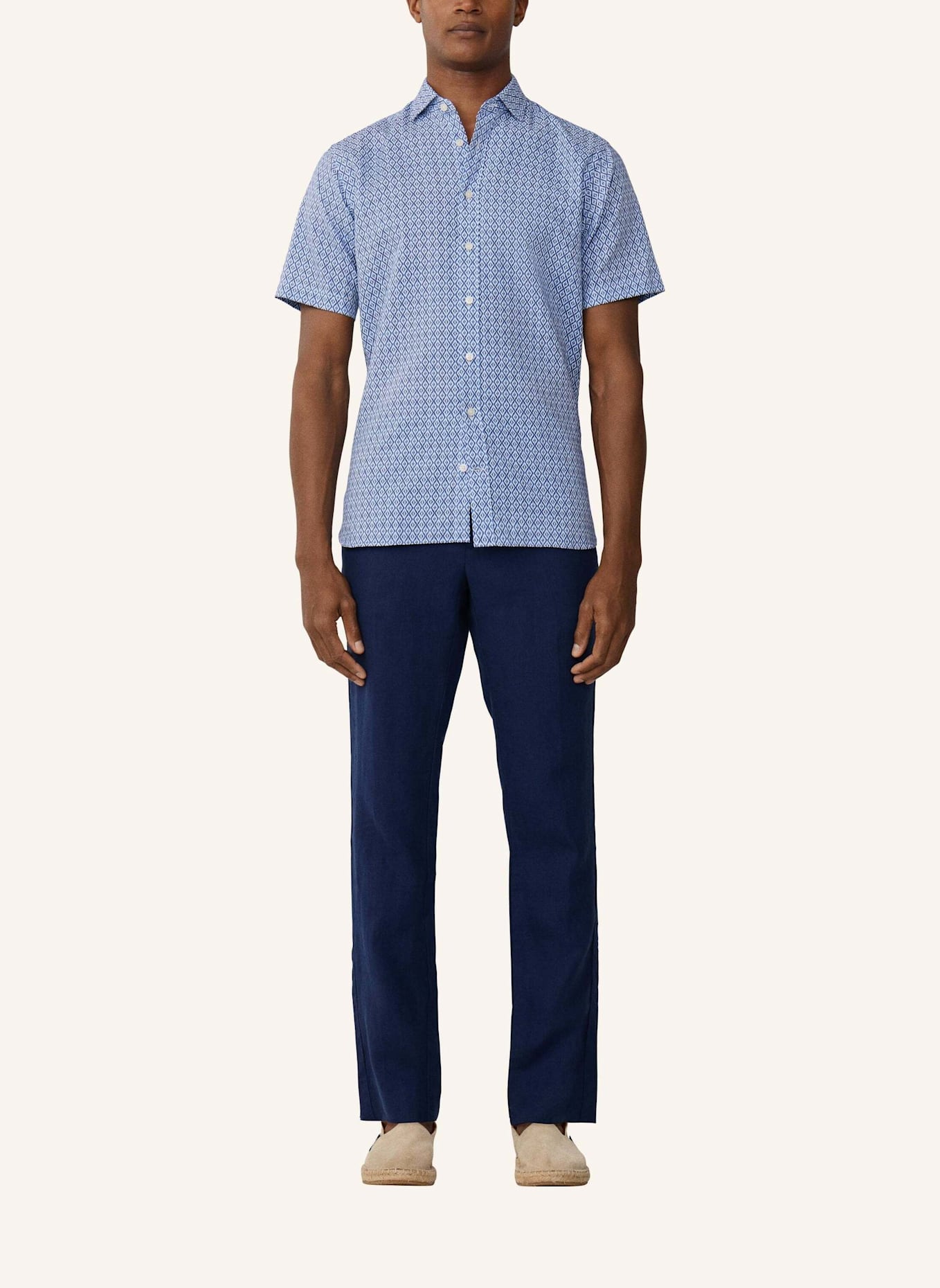 HACKETT LONDON Freizeithemd CLAY PRINT SS: BLAU