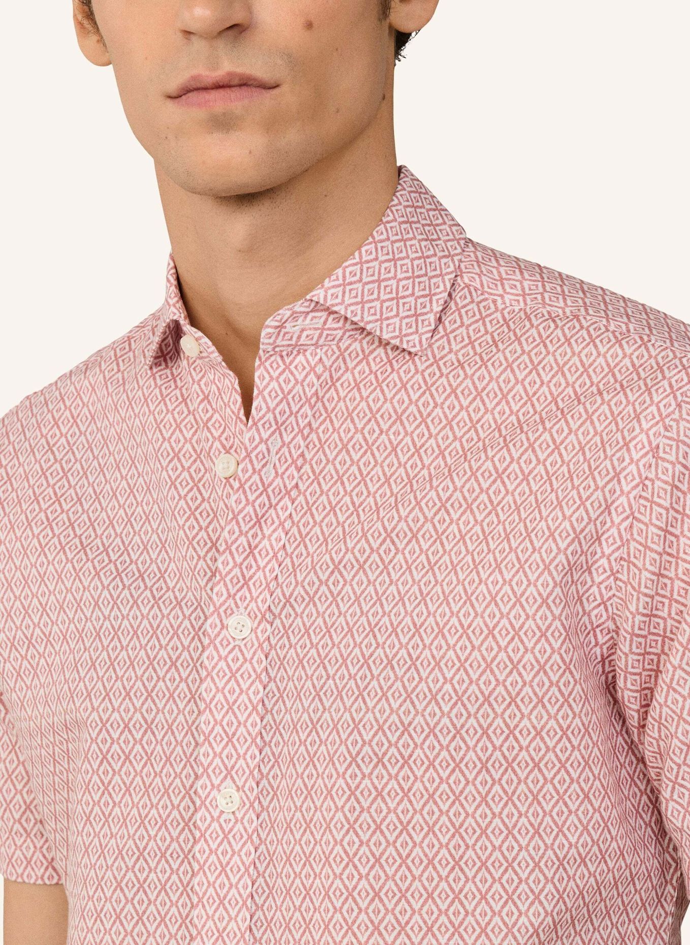 HACKETT LONDON Freizeithemd CLAY PRINT SS: ROT