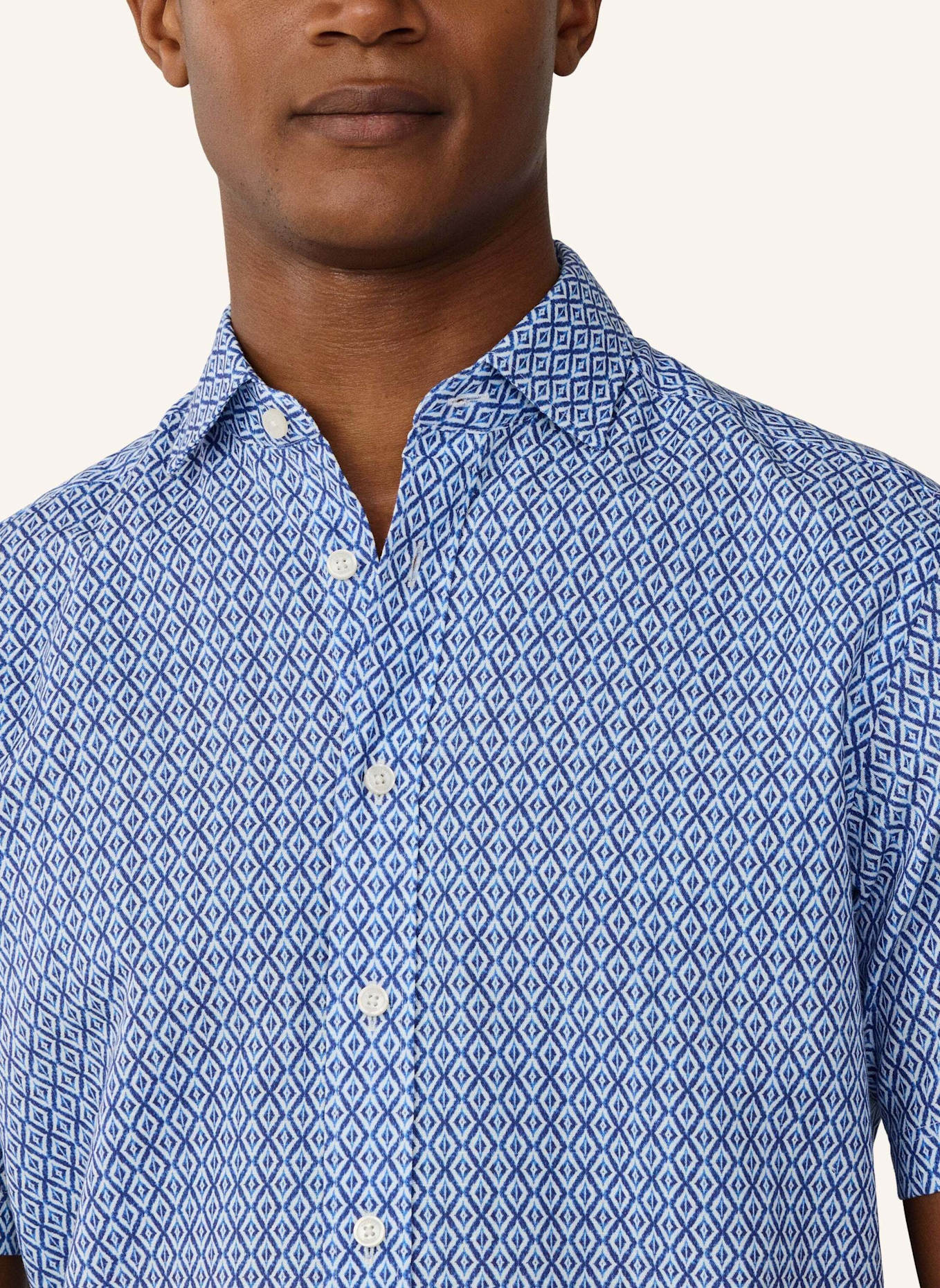 HACKETT LONDON Freizeithemd CLAY PRINT SS: BLAU