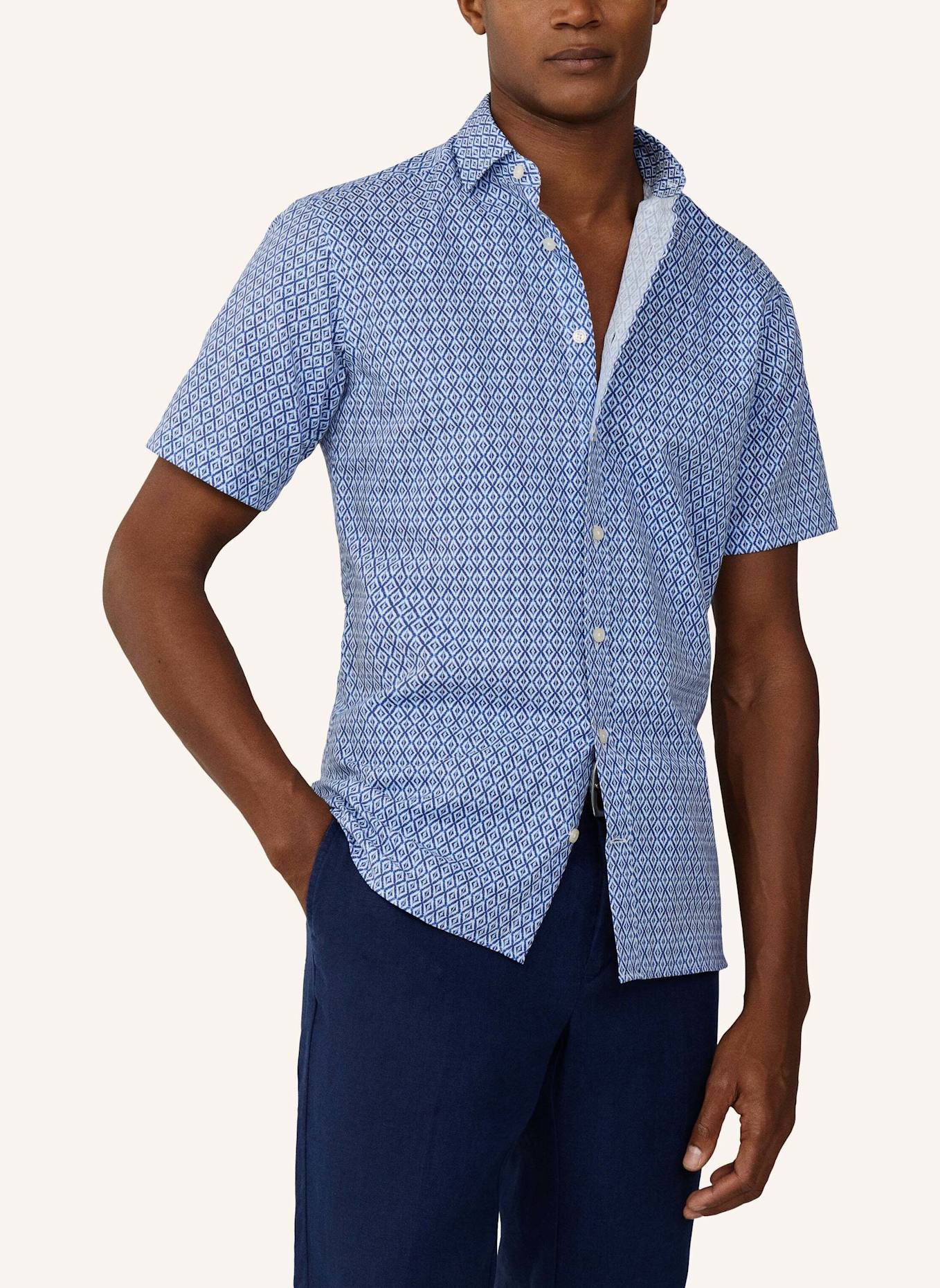HACKETT LONDON Freizeithemd CLAY PRINT SS: BLAU