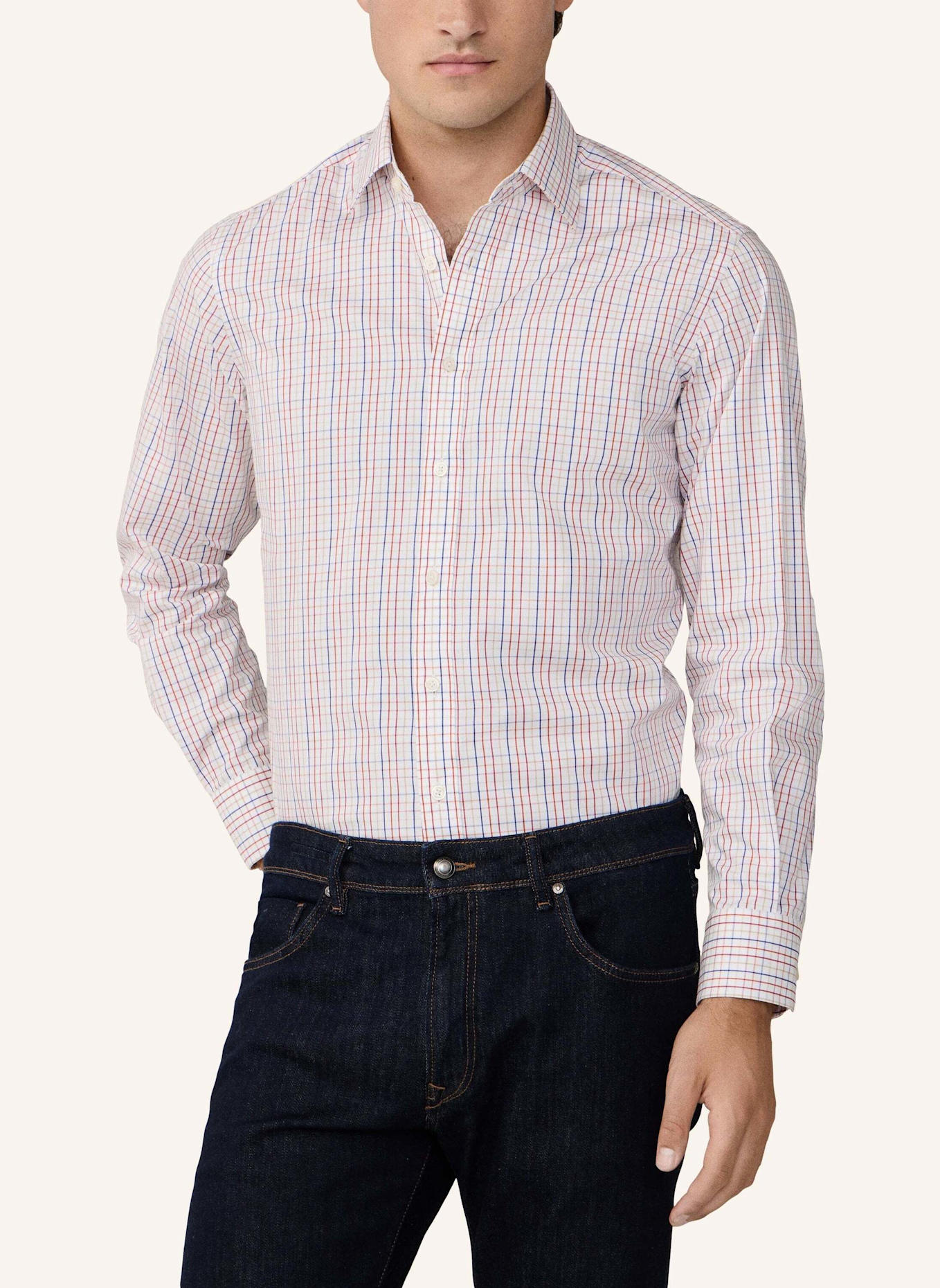 HACKETT LONDON Freizeithemd BOLD TATTERSALL: ORANGE