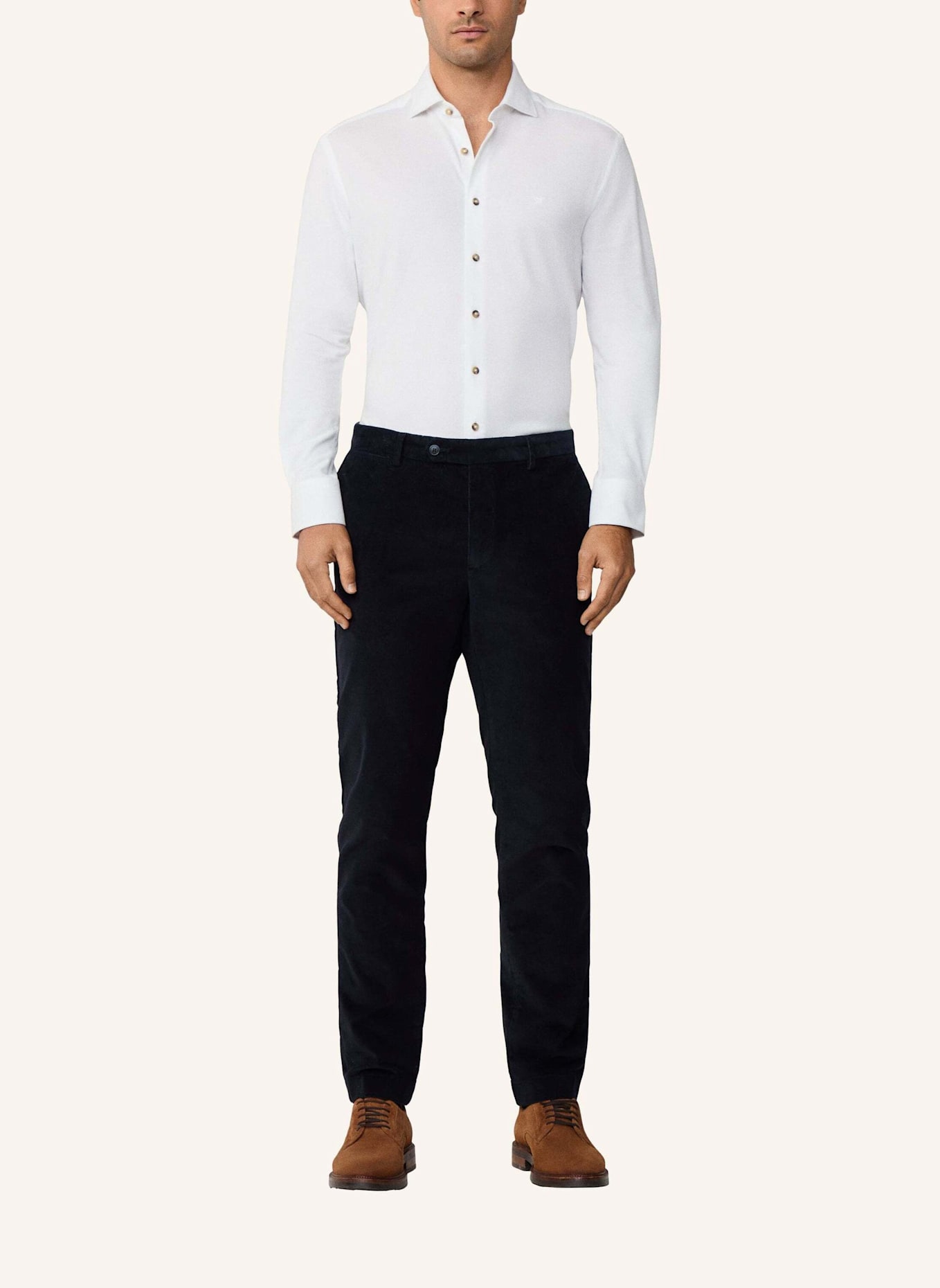 HACKETT LONDON Freizeithemd MELANGE JERSEY PIQUE: WEISS