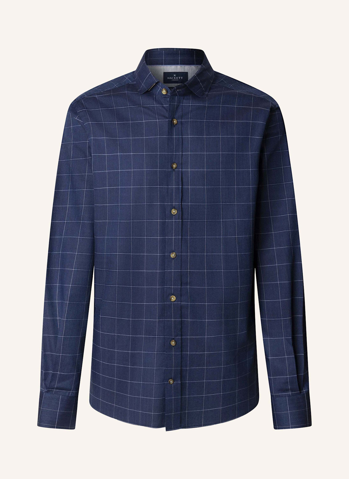 HACKETT LONDON Freizeithemd FLANNEL WINDOWPANE: BLAU