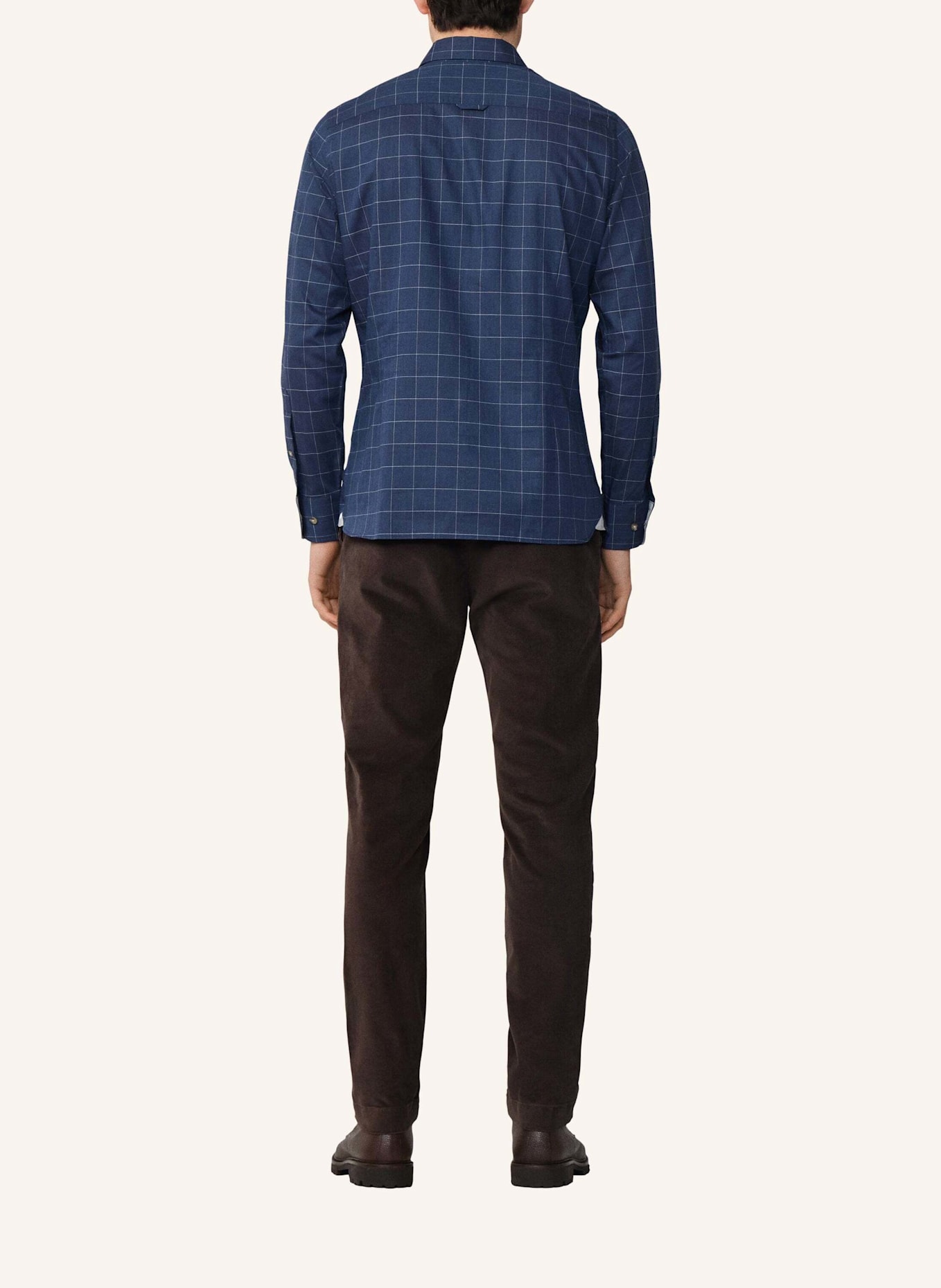 HACKETT LONDON Freizeithemd FLANNEL WINDOWPANE: BLAU