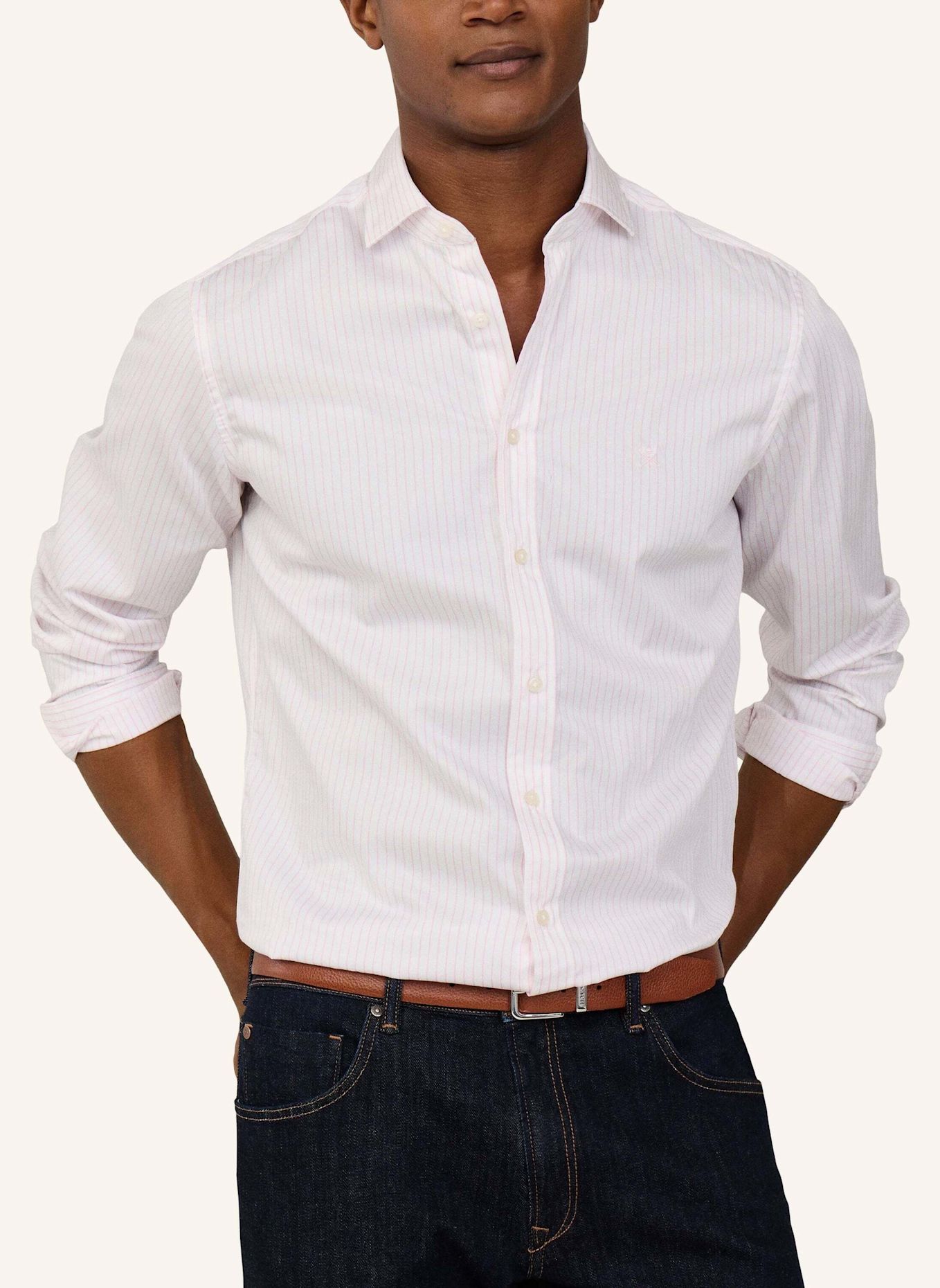 HACKETT LONDON Freizeithemd CITY WIDE STRIPE: HELLROSA