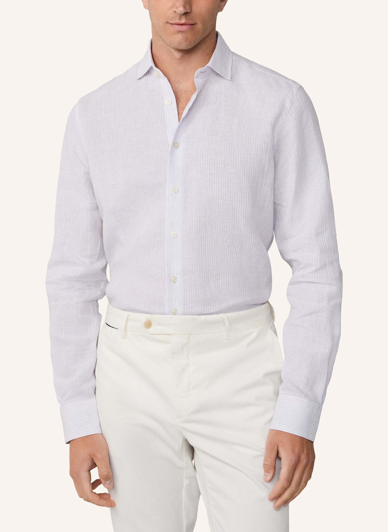 HACKETT LONDON Freizeithemd LINEN STRIPE: LILA