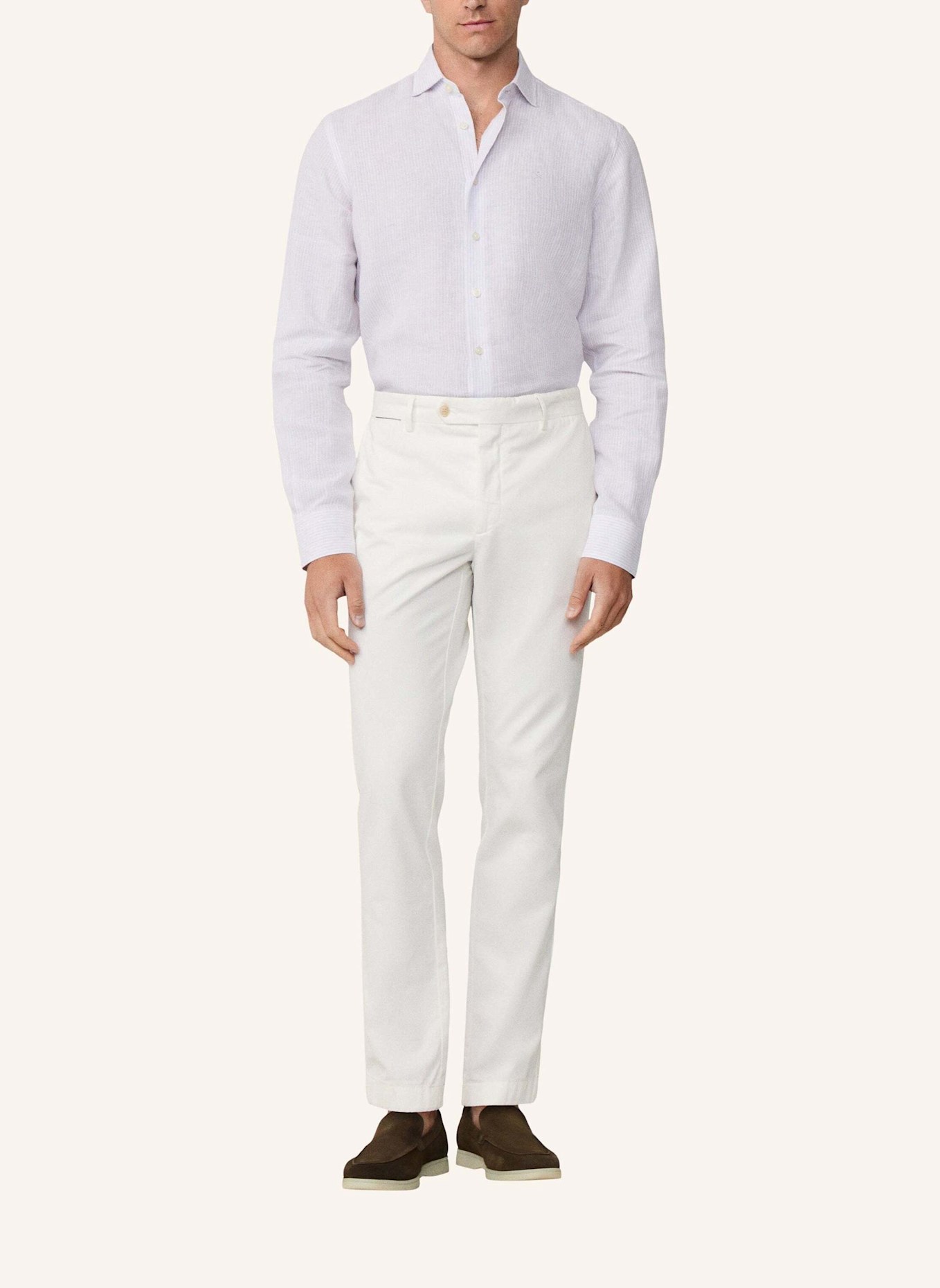 HACKETT LONDON Freizeithemd LINEN STRIPE: LILA