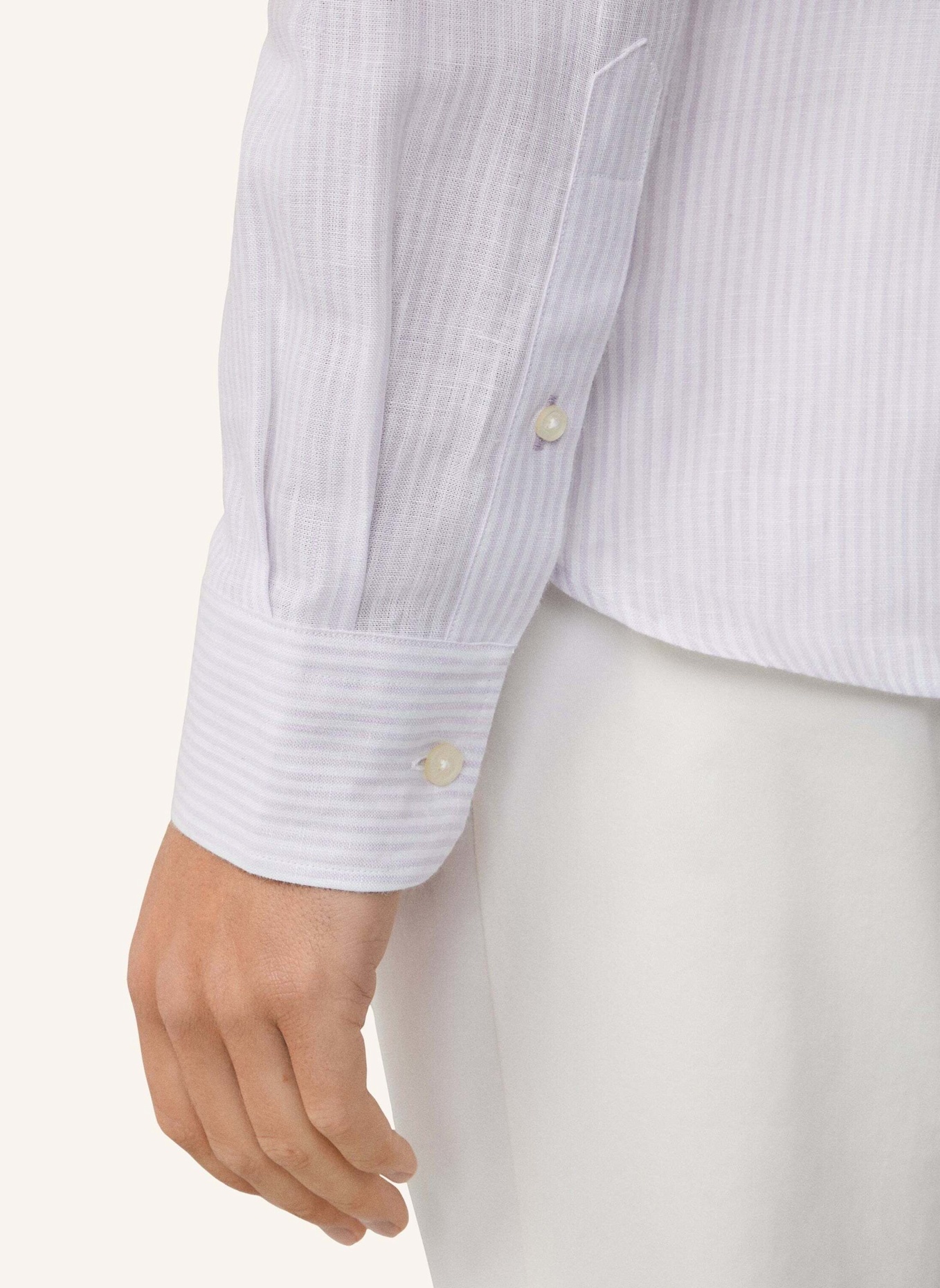 HACKETT LONDON Freizeithemd LINEN STRIPE: LILA