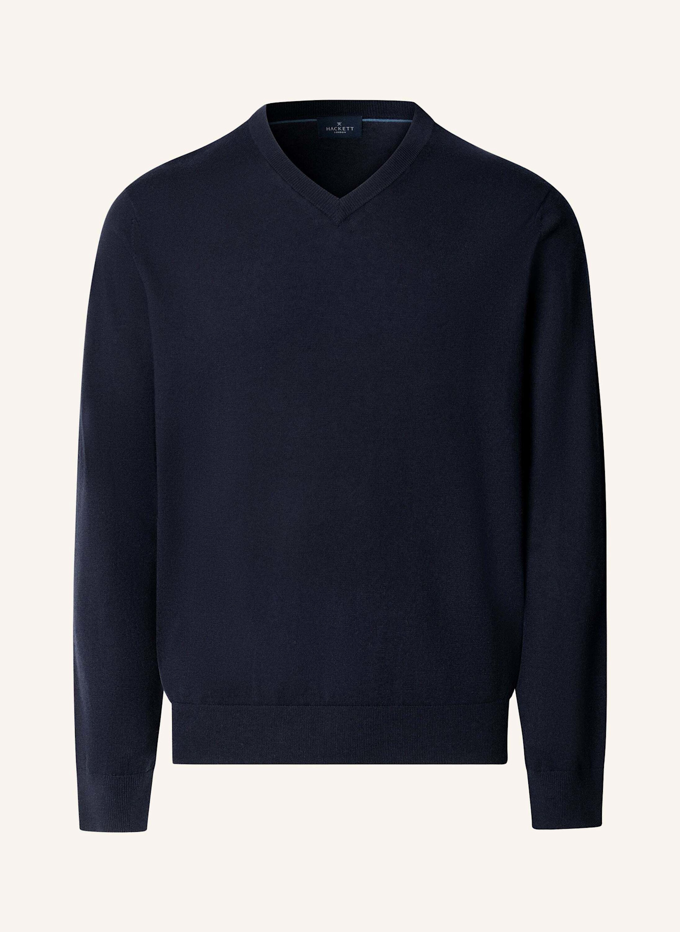 HACKETT LONDON Pullover COTTON CASH V NECK: BLAU