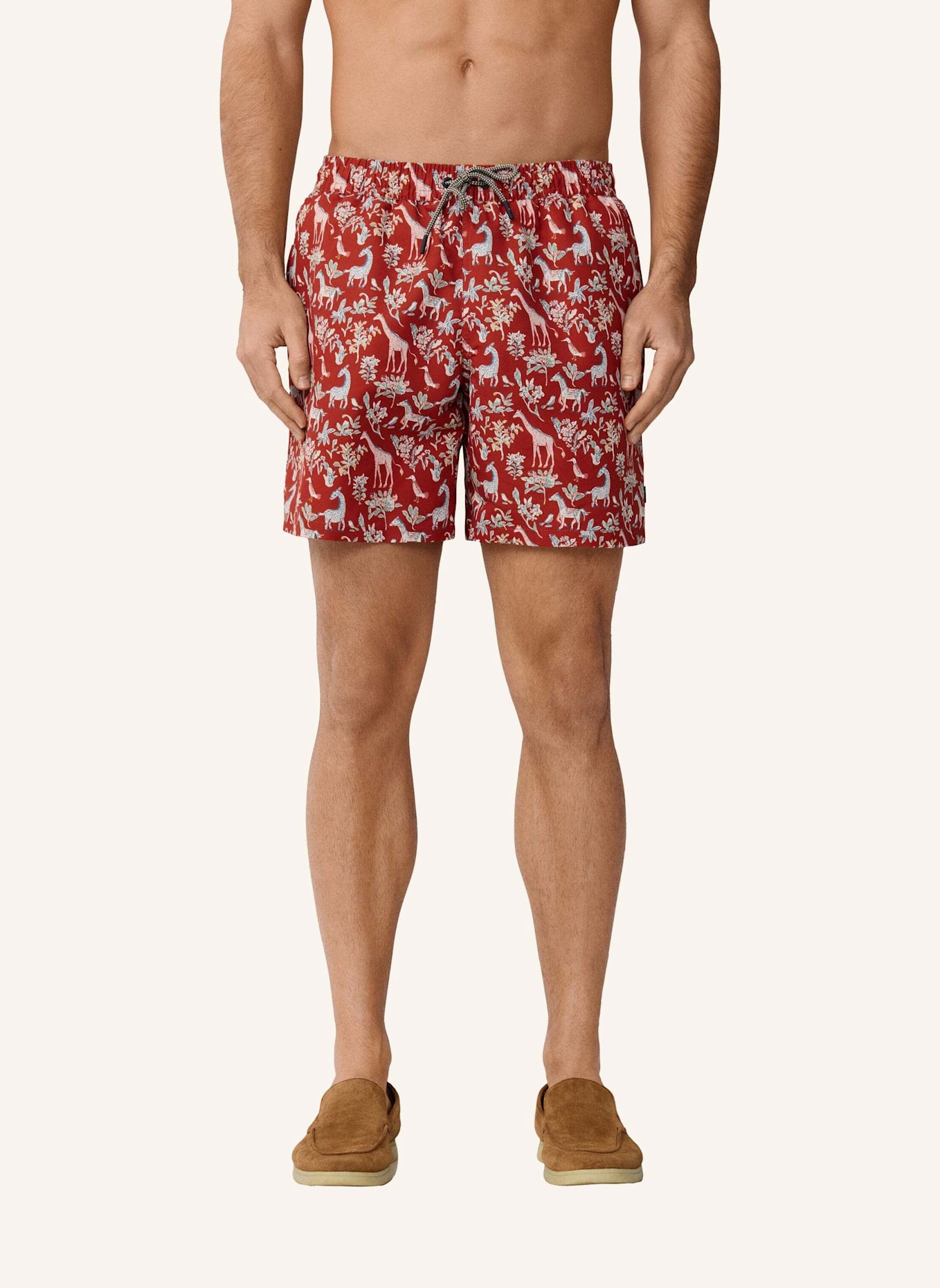 HACKETT LONDON Badeshorts FAUNA: DUNKELROT