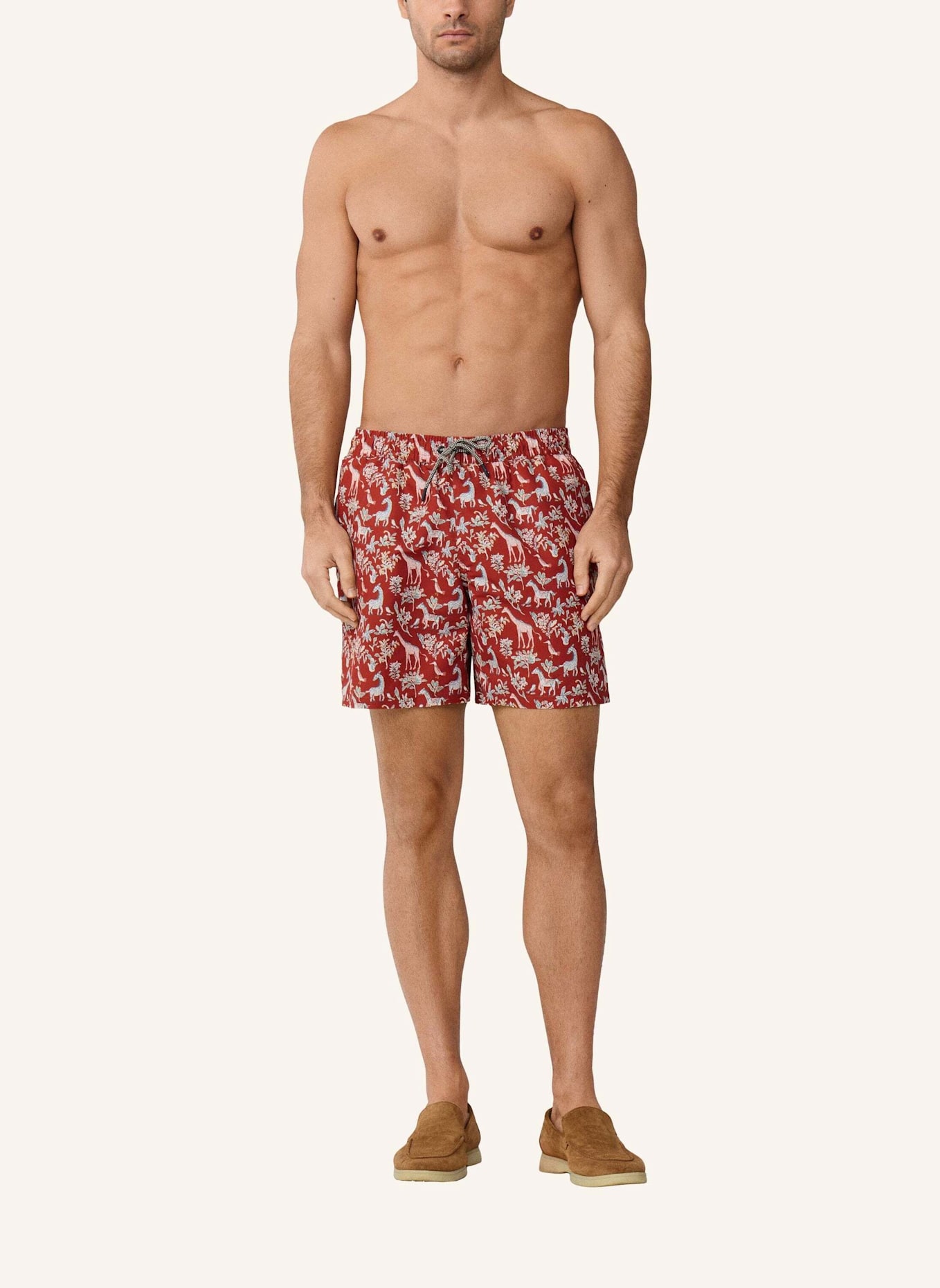 HACKETT LONDON Badeshorts FAUNA: DUNKELROT