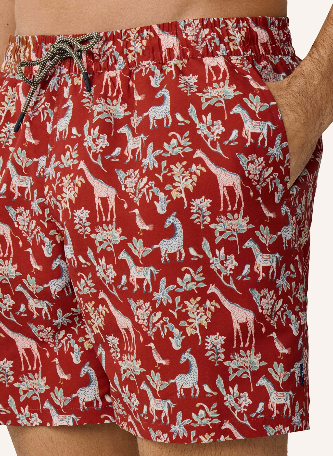 HACKETT LONDON Badeshorts FAUNA: DUNKELROT