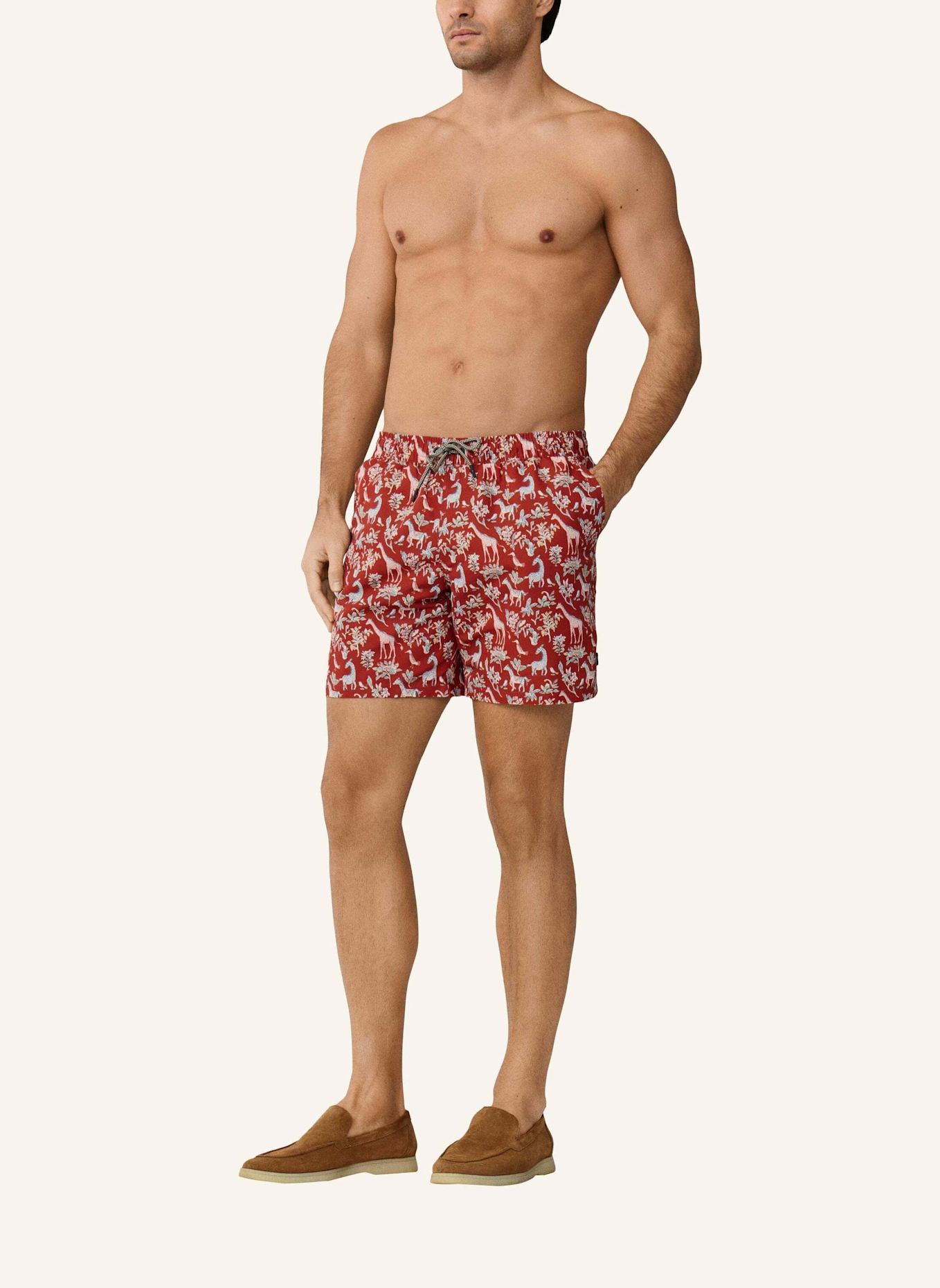 HACKETT LONDON Badeshorts FAUNA: DUNKELROT