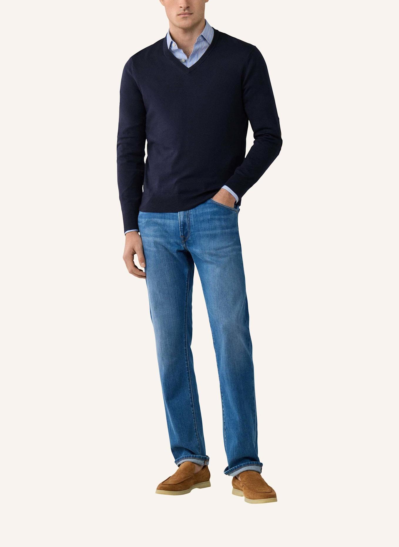 HACKETT LONDON Pullover COTTON CASH V NECK: BLAU