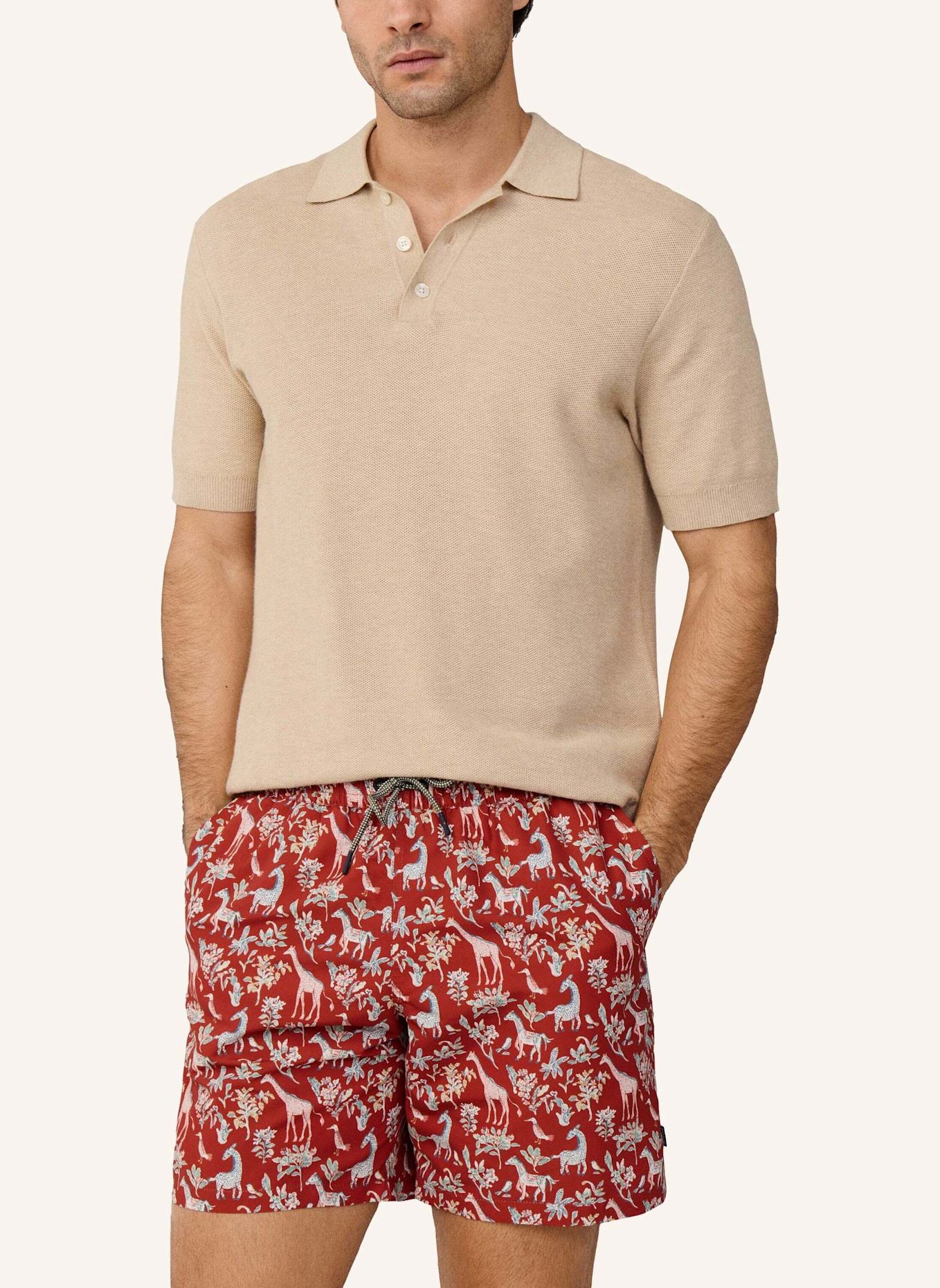HACKETT LONDON Badeshorts FAUNA: DUNKELROT