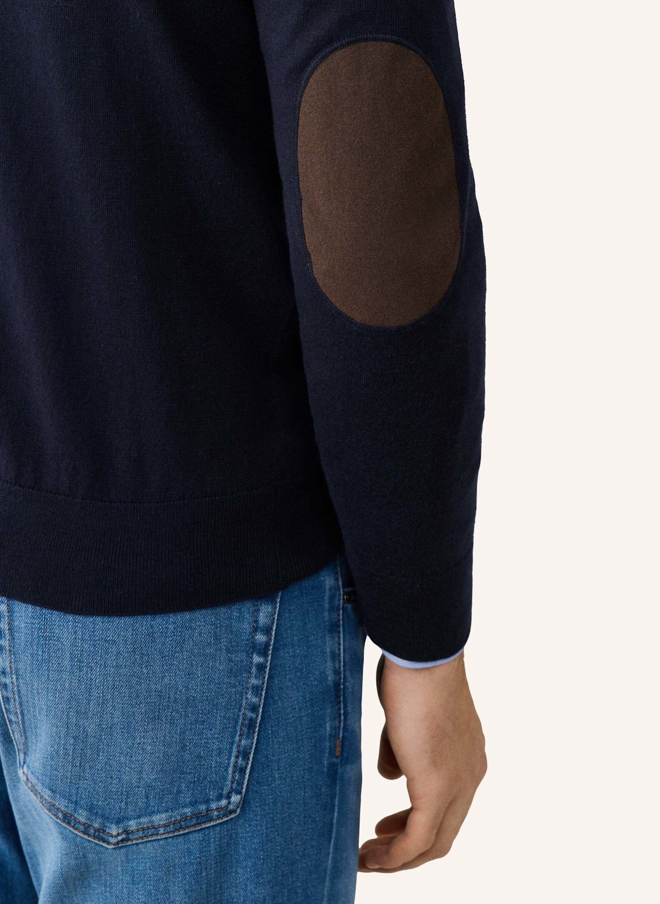HACKETT LONDON Pullover COTTON CASH V NECK: BLAU