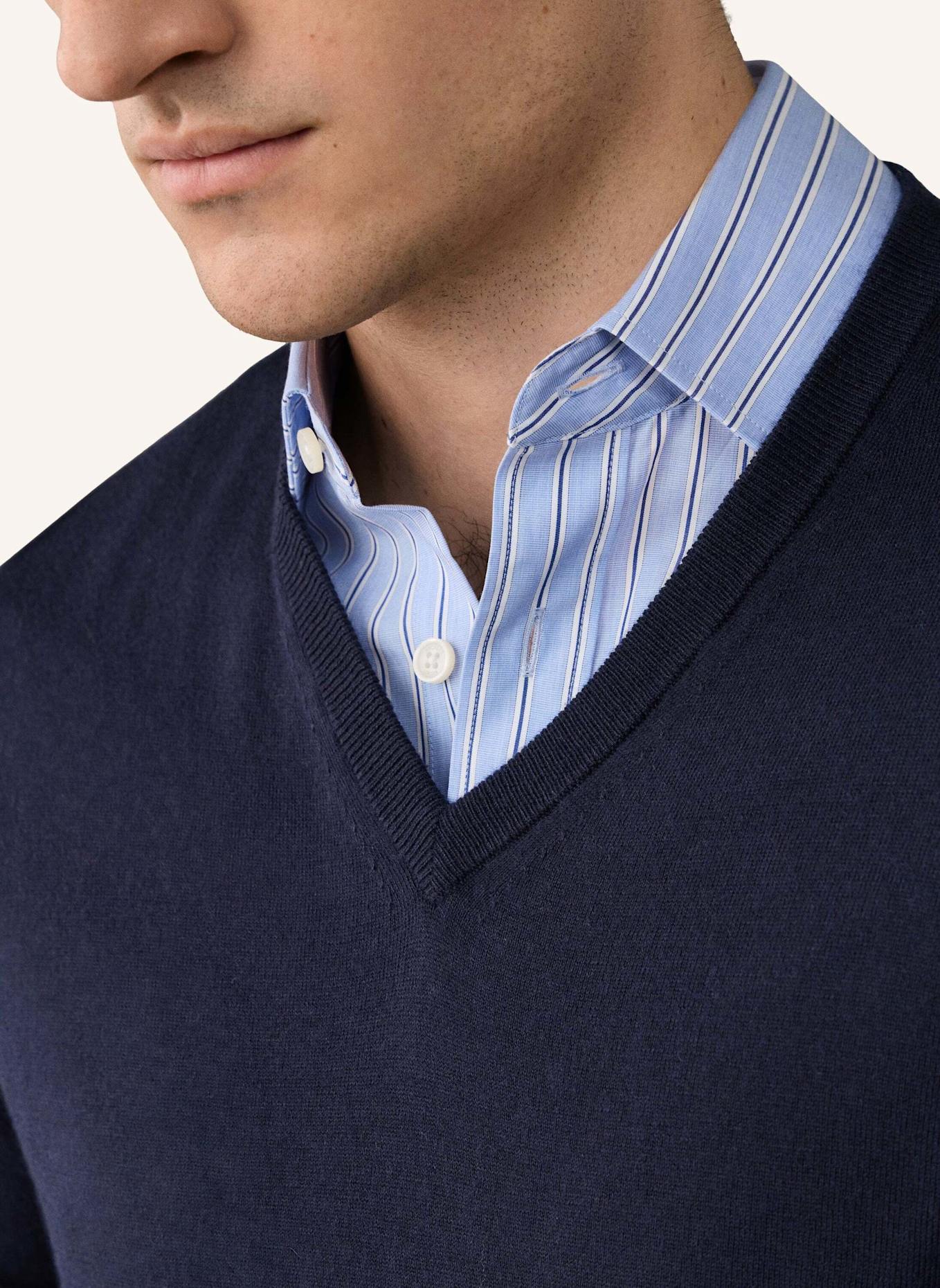 HACKETT LONDON Pullover COTTON CASH V NECK: BLAU