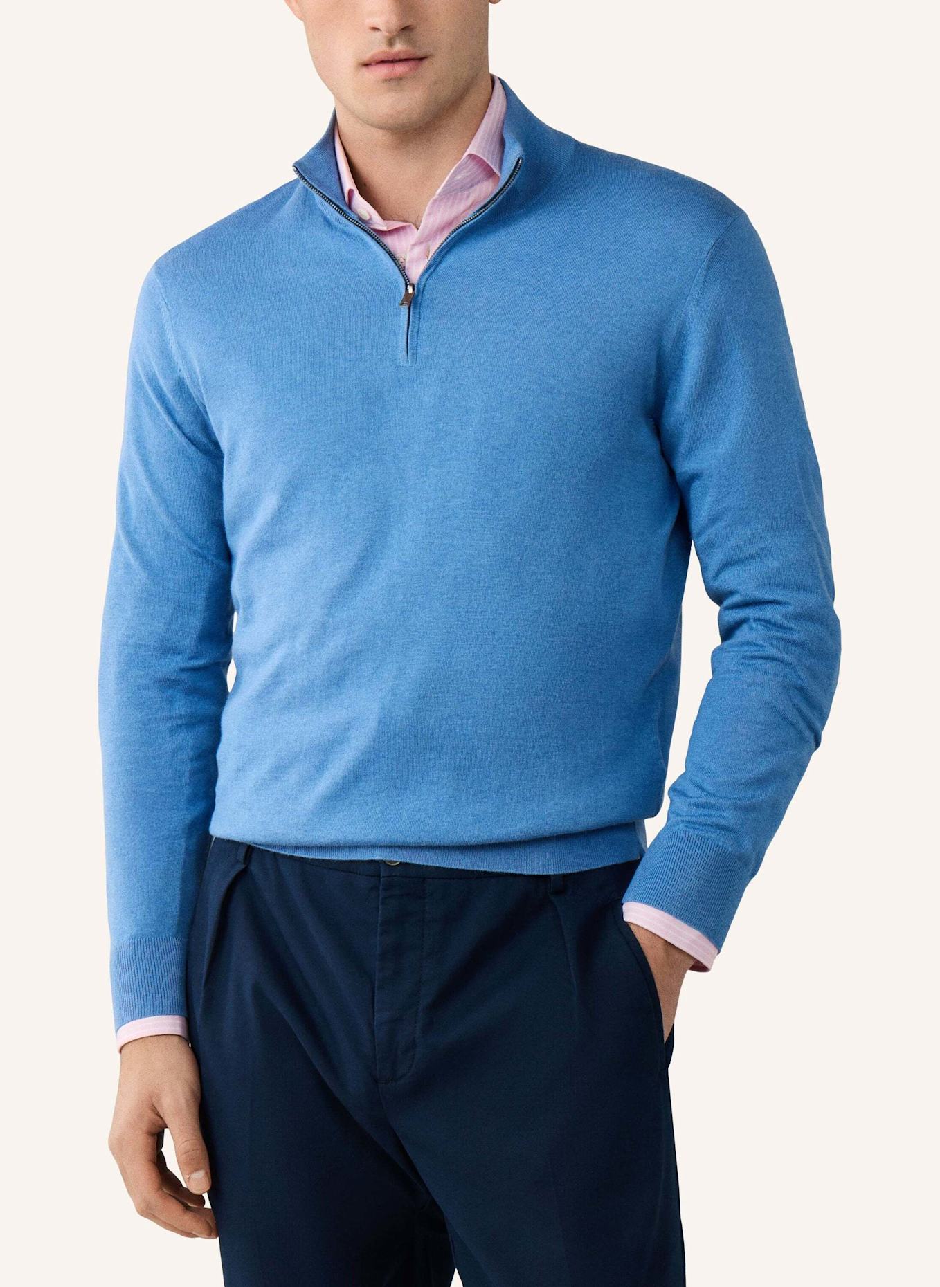 HACKETT LONDON Pullover COTTON CASH HZIP: BLAU