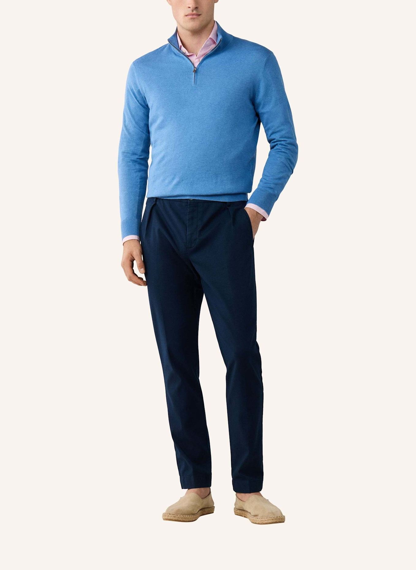 HACKETT LONDON Pullover COTTON CASH HZIP: BLAU