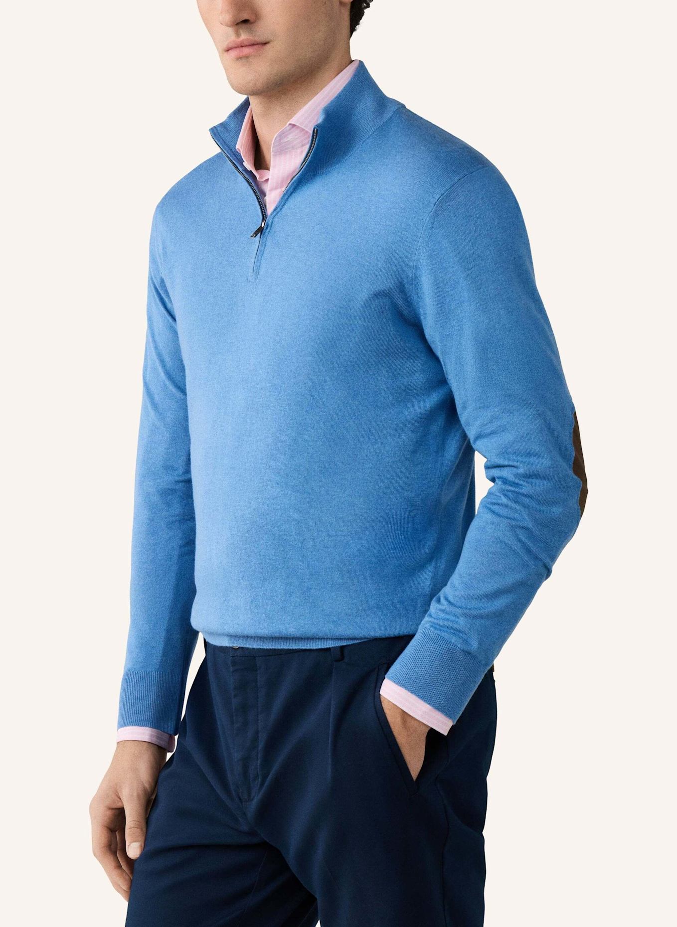 HACKETT LONDON Pullover COTTON CASH HZIP: BLAU
