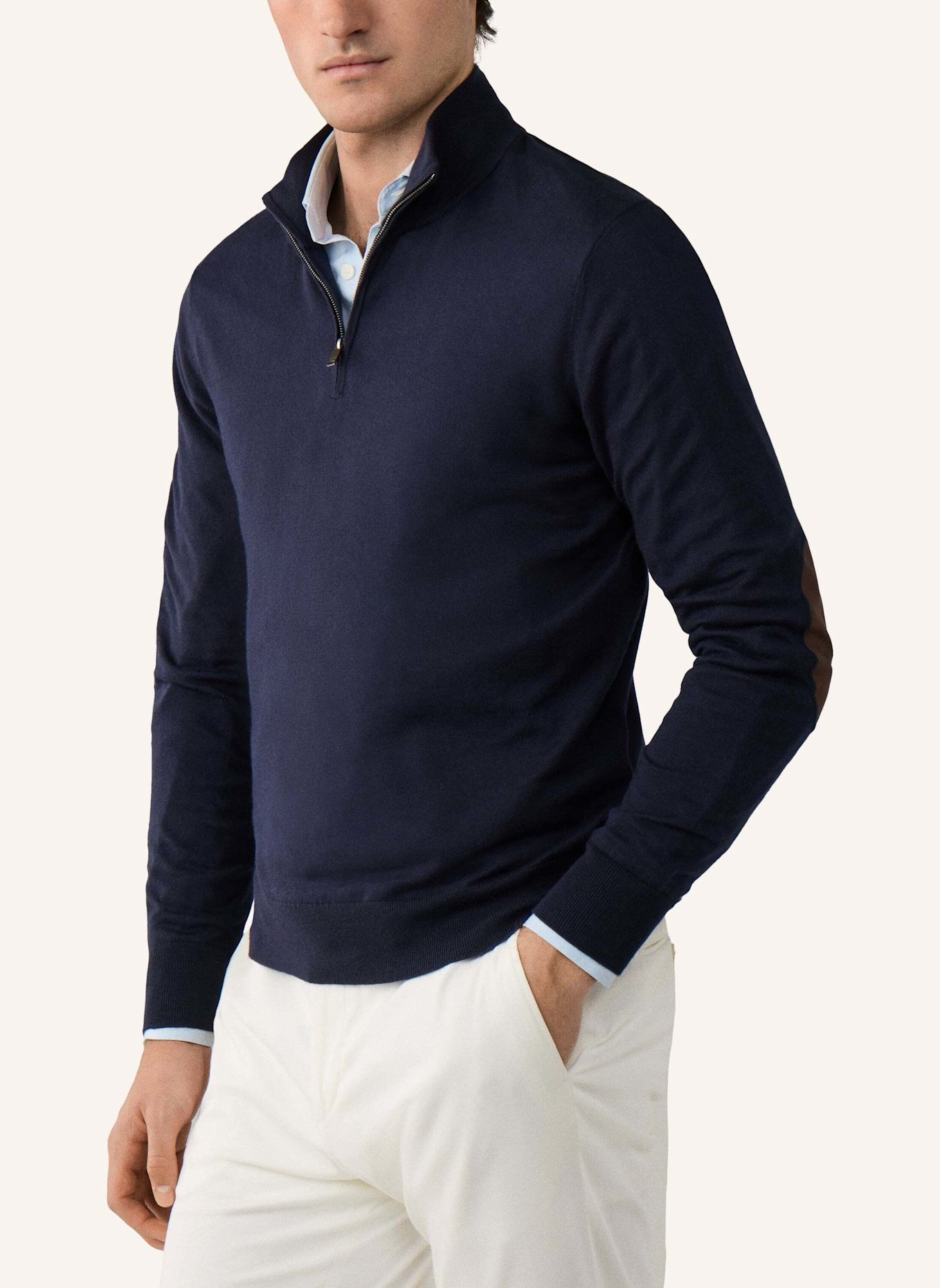 HACKETT LONDON Pullover COTTON CASH HZIP: BLAU