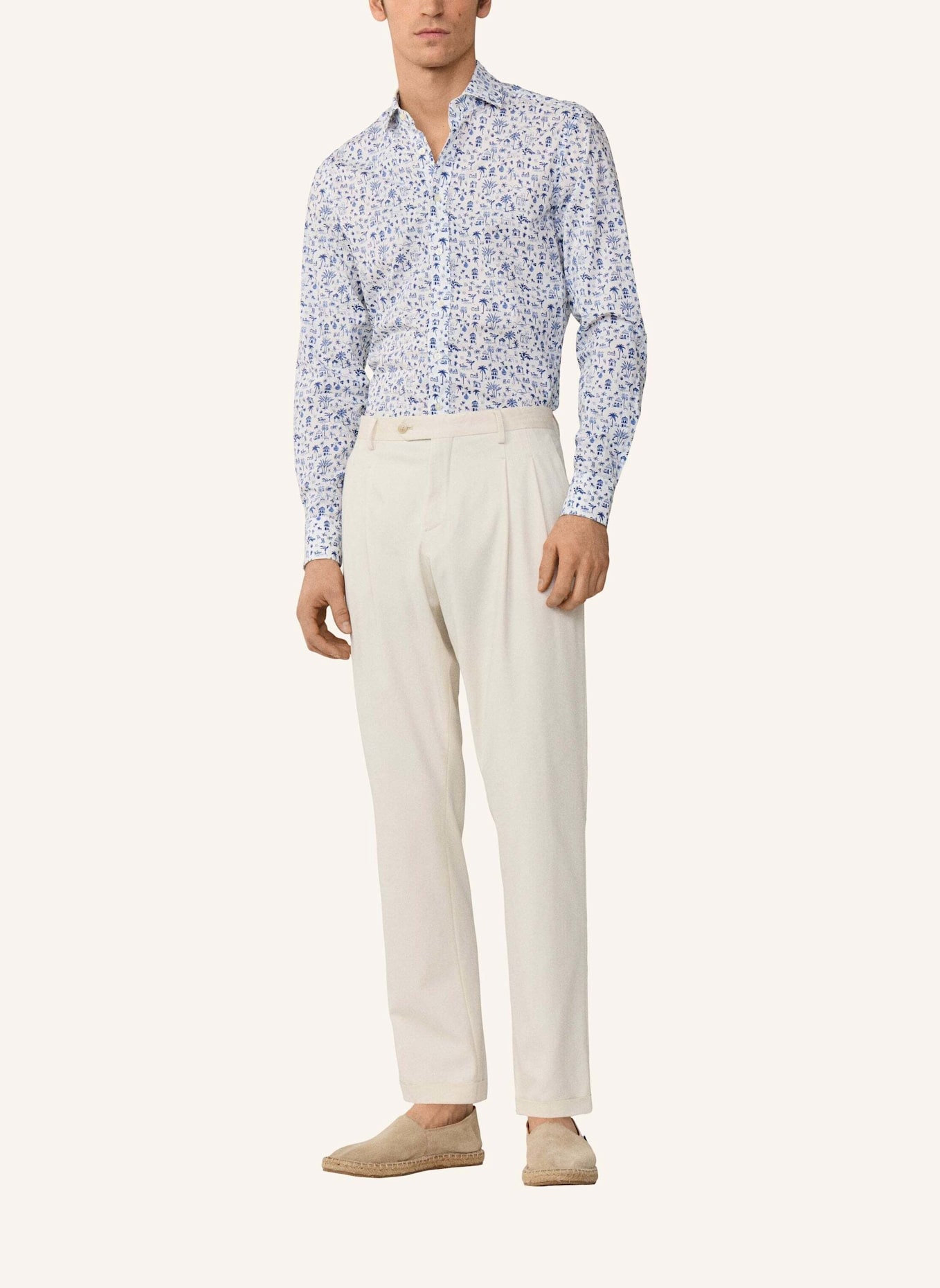 HACKETT LONDON Freizeithemd ISLAND PRINT: BLAU
