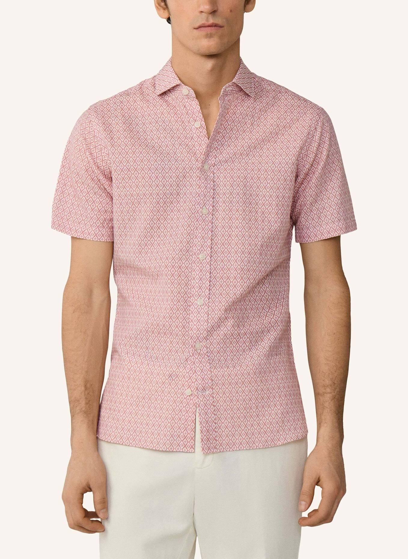 HACKETT LONDON Freizeithemd CLAY PRINT SS: ROT