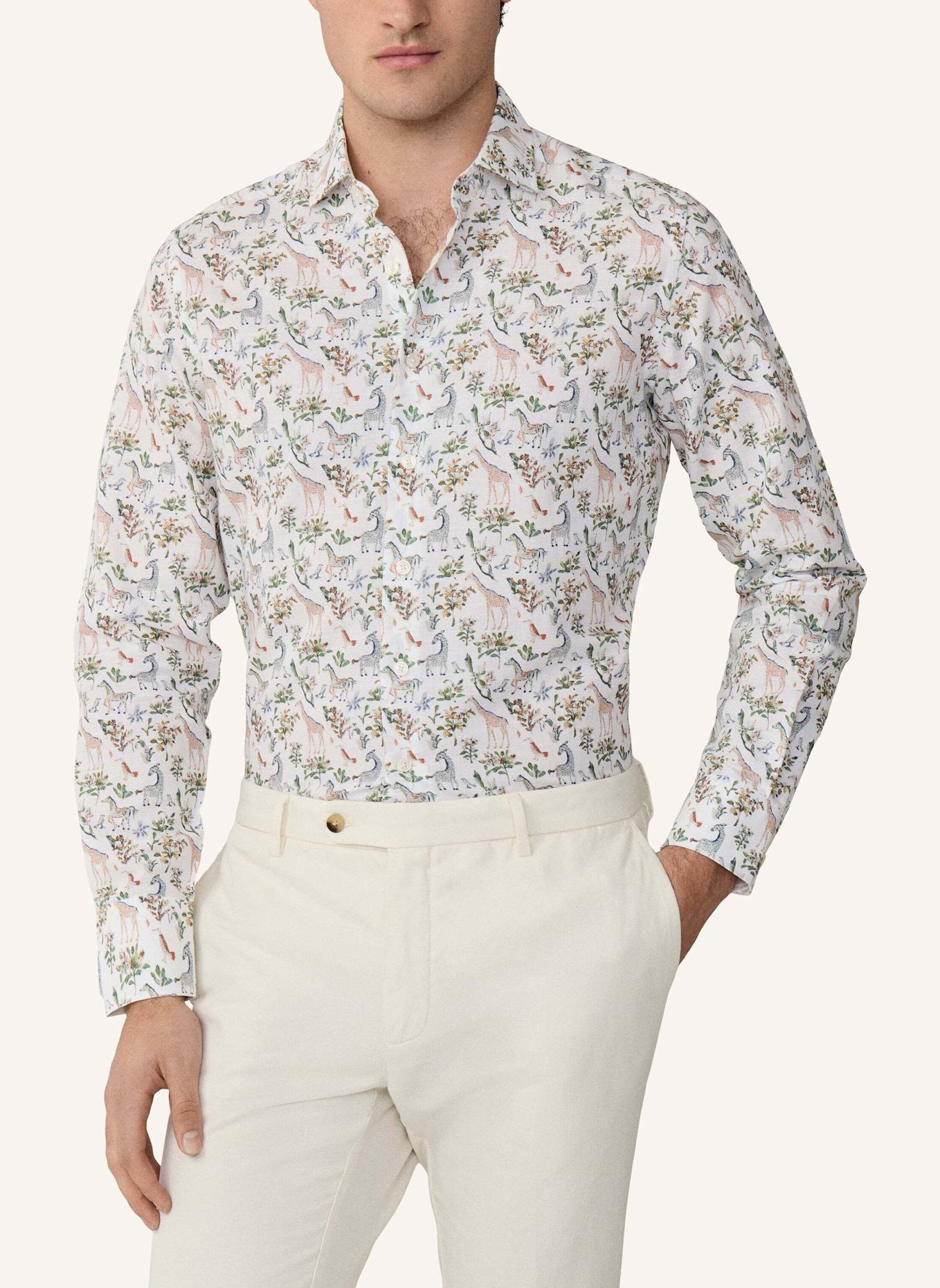 HACKETT LONDON Freizeithemd FAUNA PRINT: GRÜN