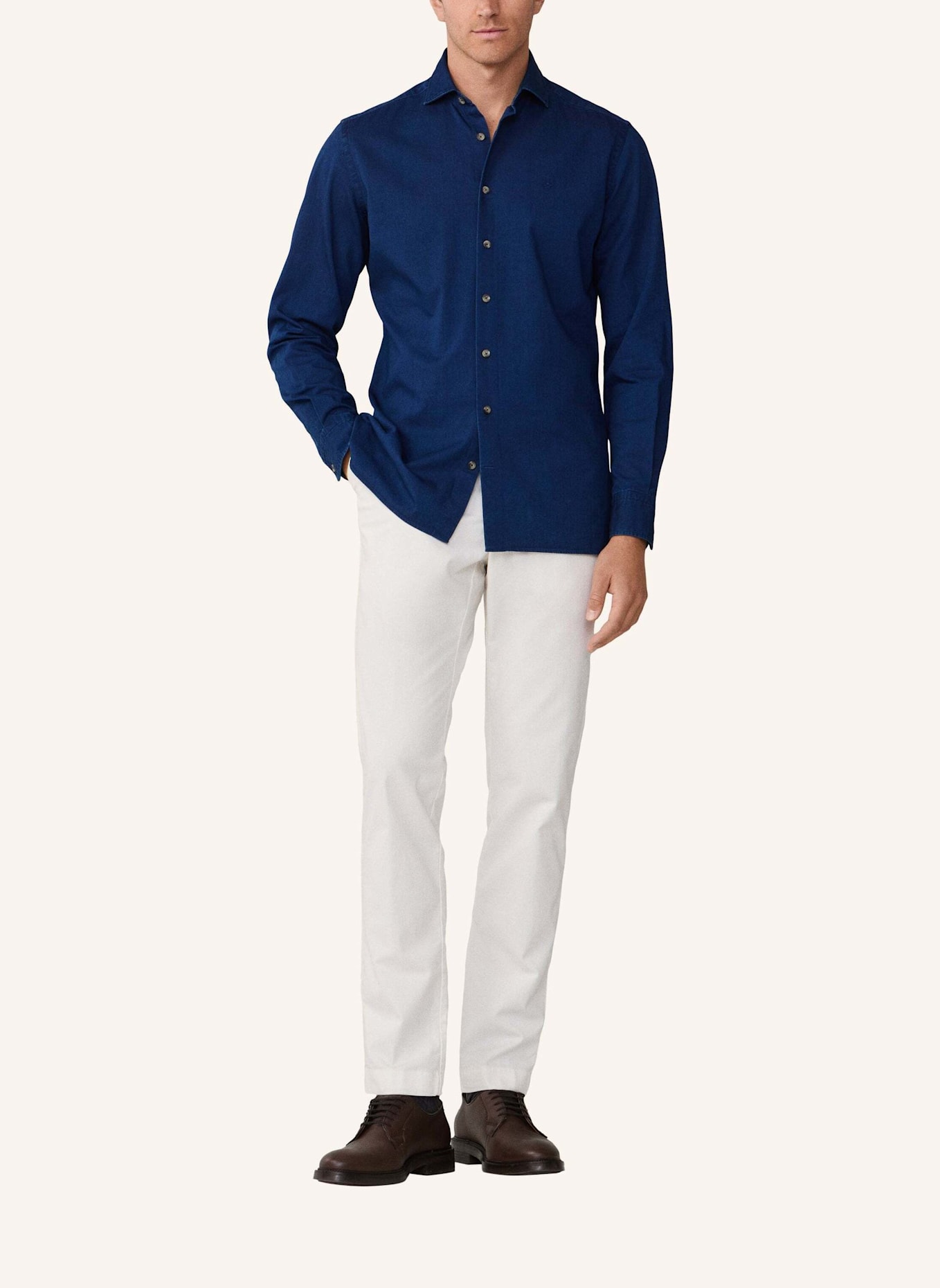 HACKETT LONDON Freizeithemd ESS DENIM DARK: DUNKELBLAU