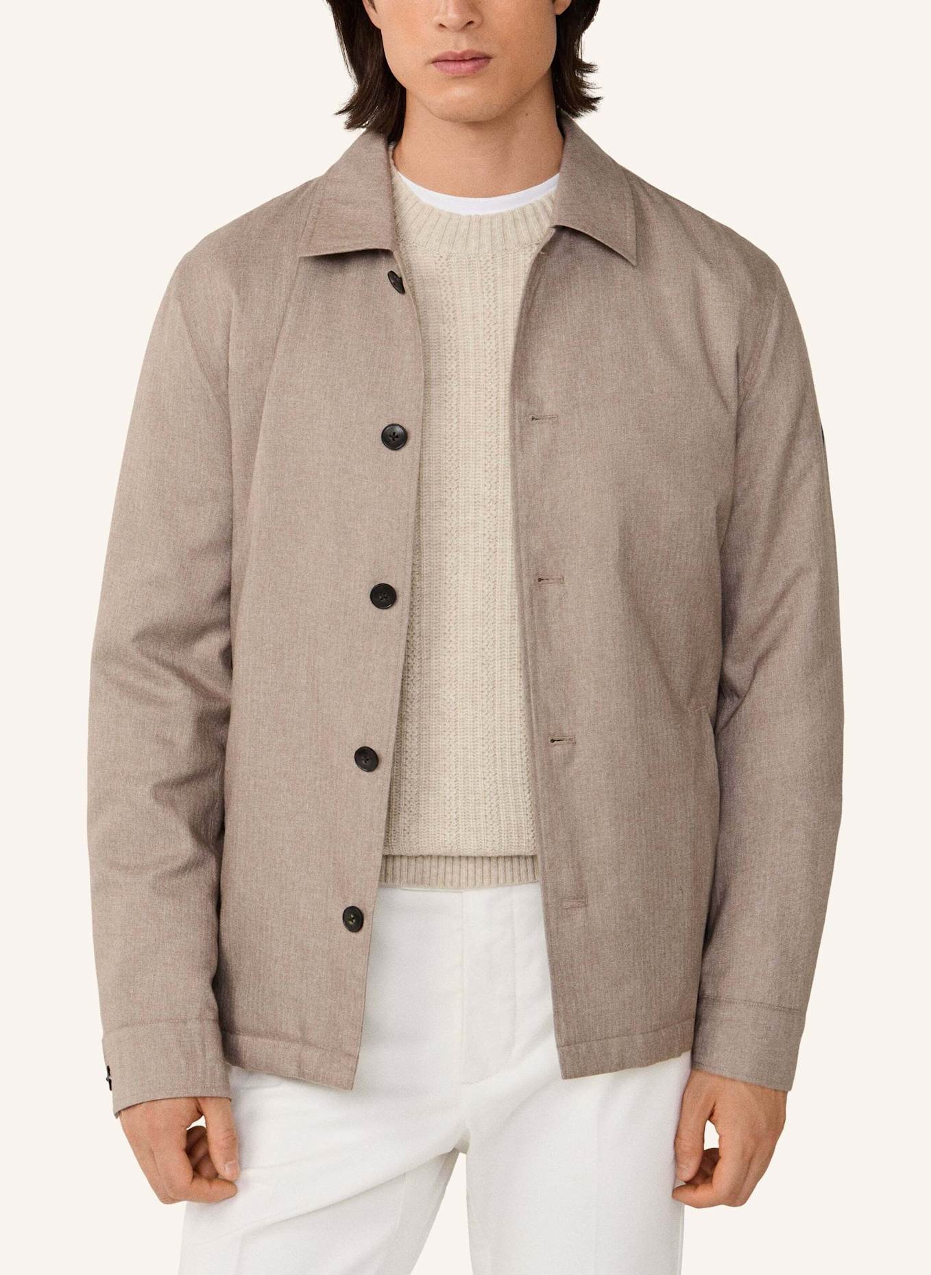 HACKETT LONDON Fieldjacket HERRINGBONE SHACKET: TAUPE/ HELLBRAUN