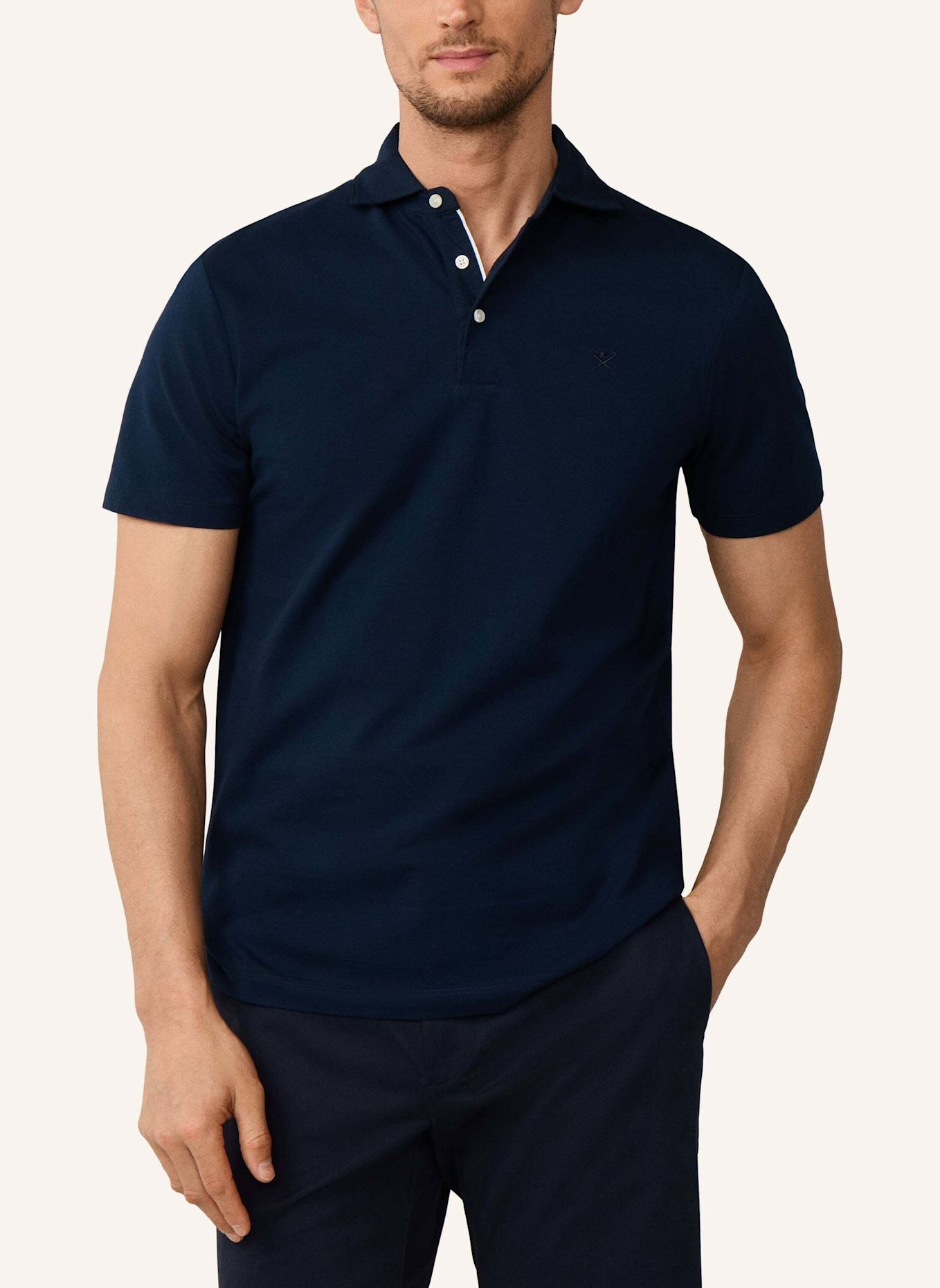 HACKETT LONDON Poloshirt OXFORD PIQUE POLO SS: DUNKELBLAU