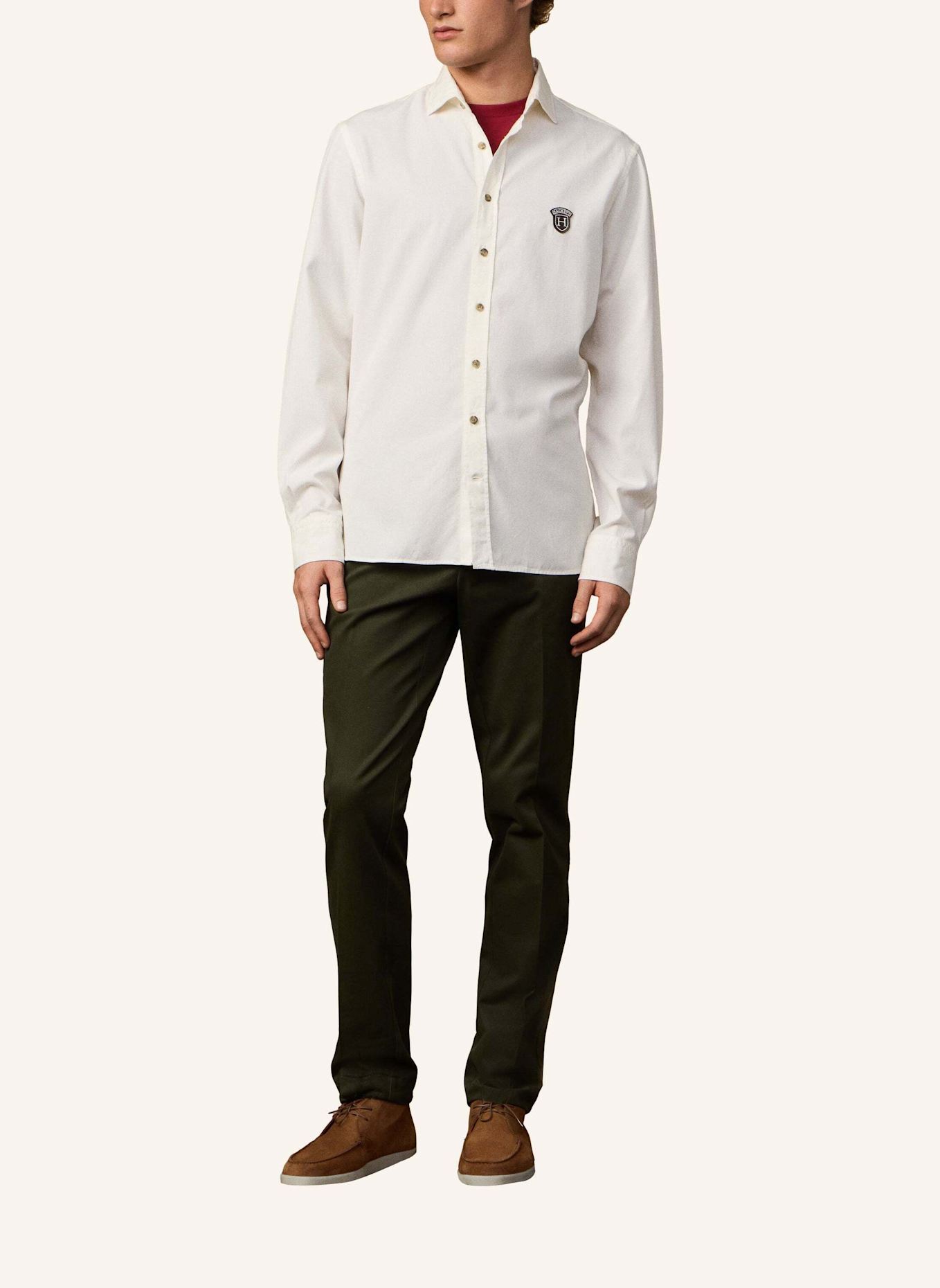 HACKETT LONDON Freizeithemd HERITAGE TWILL: ECRU/ WEISS