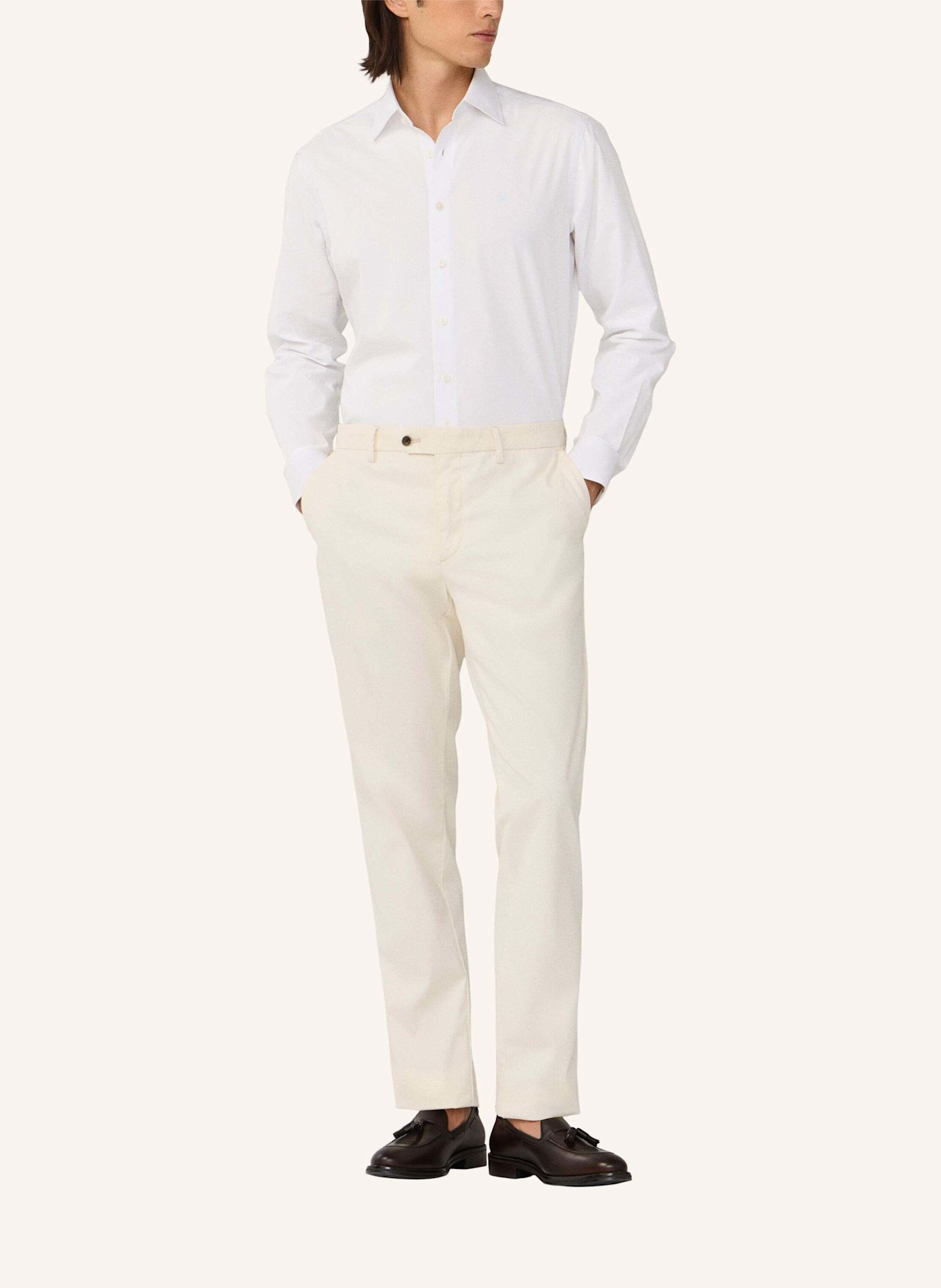 HACKETT LONDON Freizeithemd SOLID END ON END: WEISS