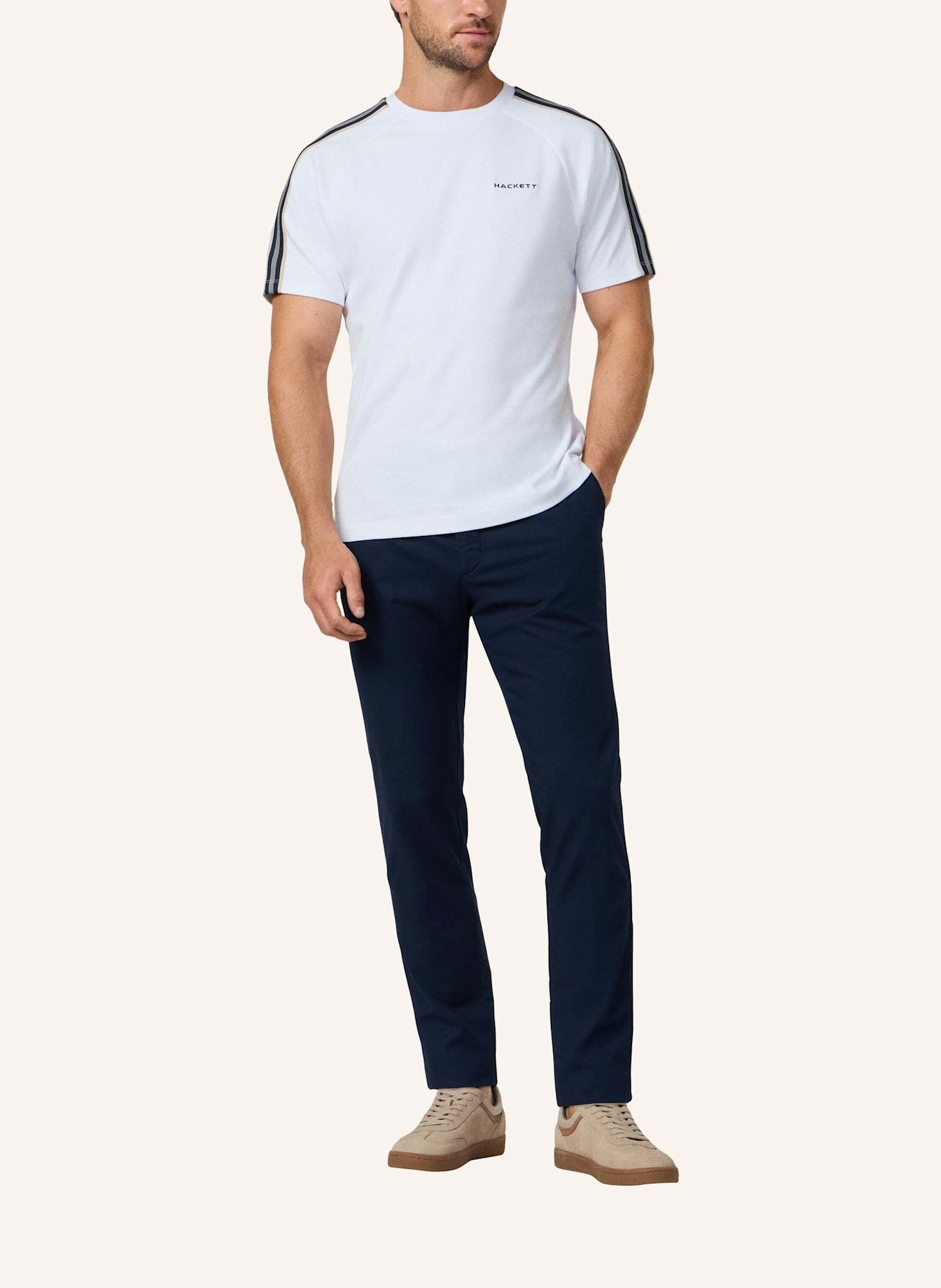 HACKETT LONDON T-Shirt HS TAPE TEE: WEISS