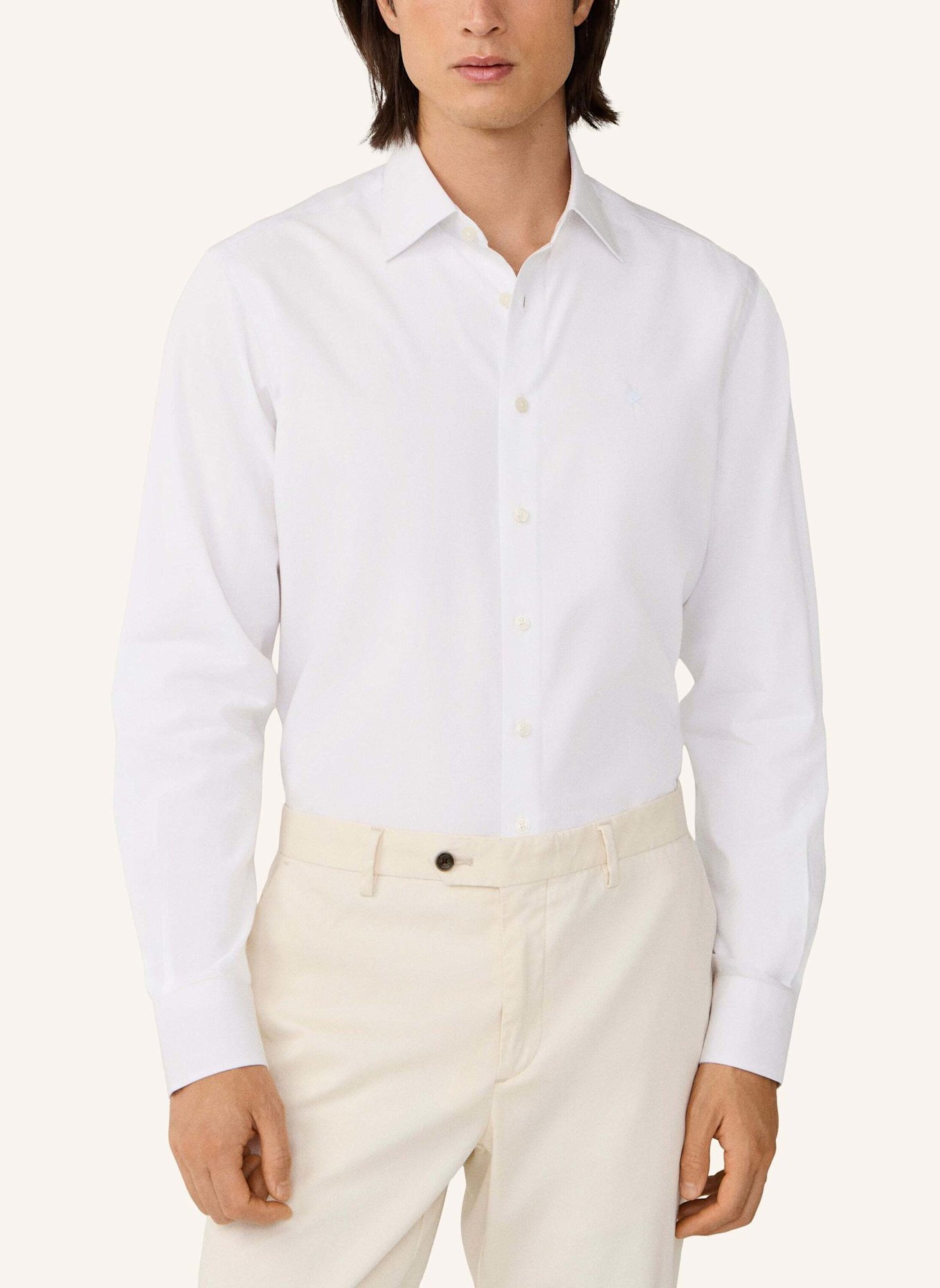 HACKETT LONDON Freizeithemd SOLID END ON END: WEISS