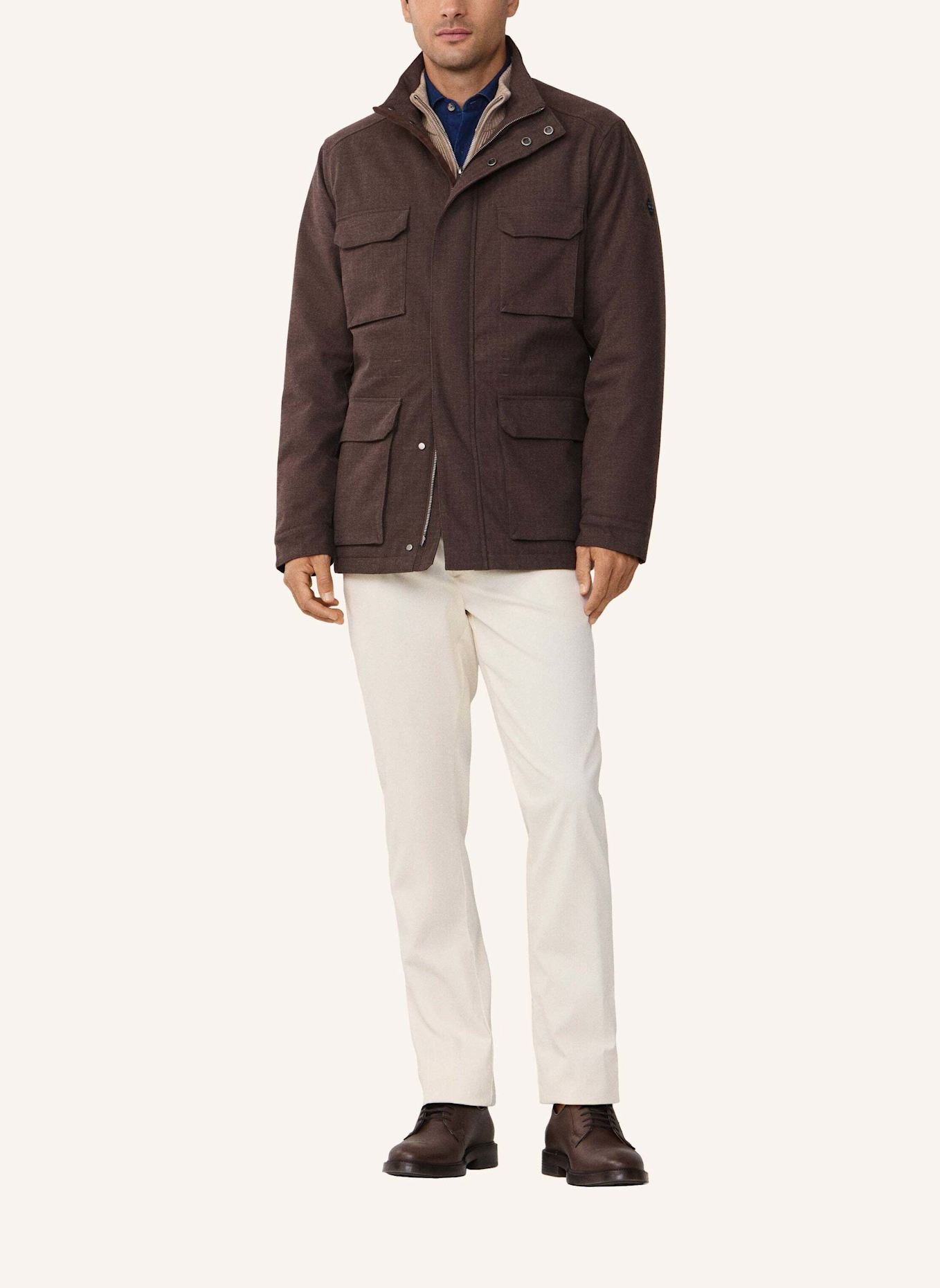 HACKETT LONDON Regenjacke HBONE LUX FIELD JKT: BRAUN