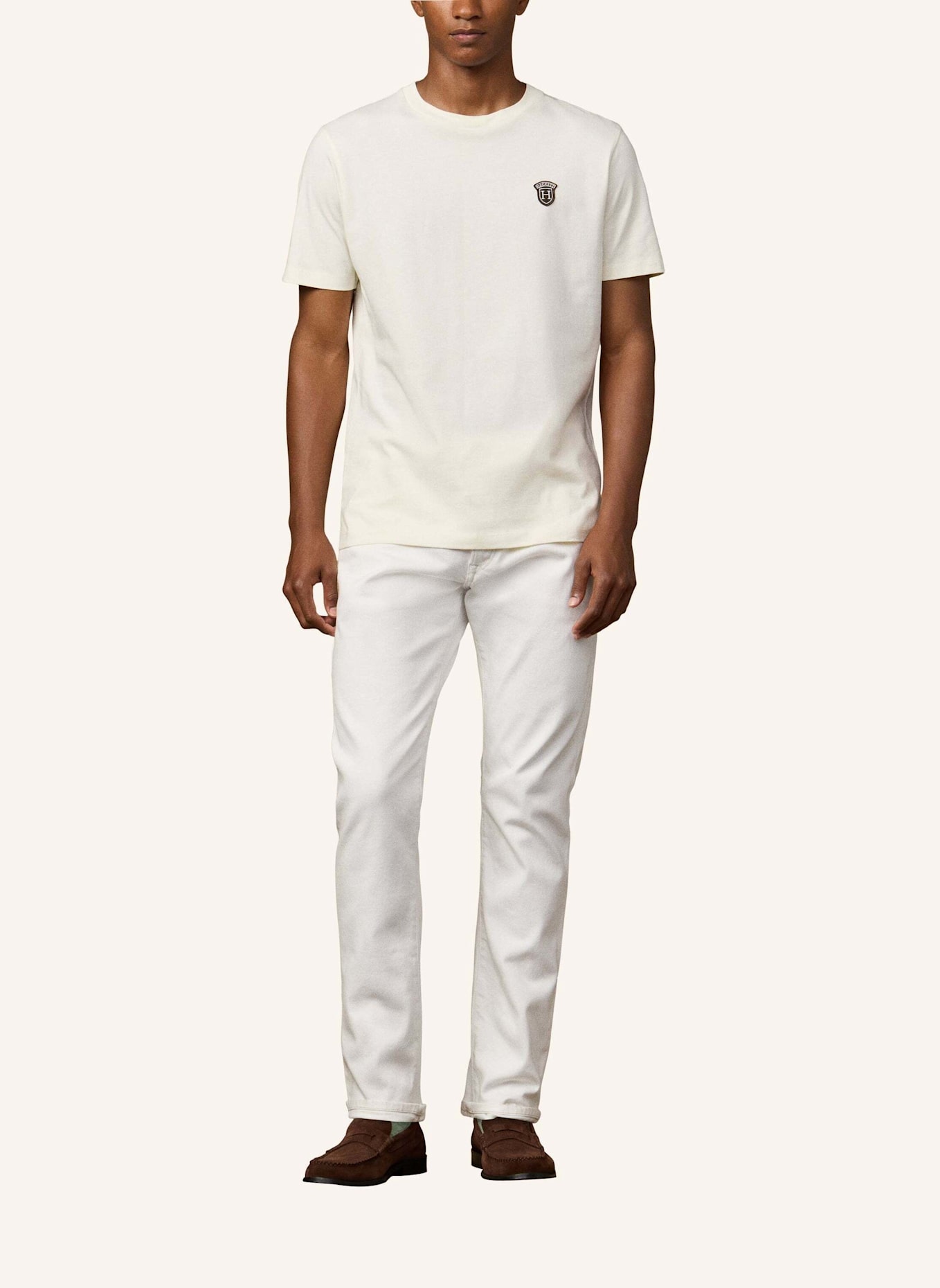 HACKETT LONDON T-Shirt HERITAGE BADGE TEE: CREME