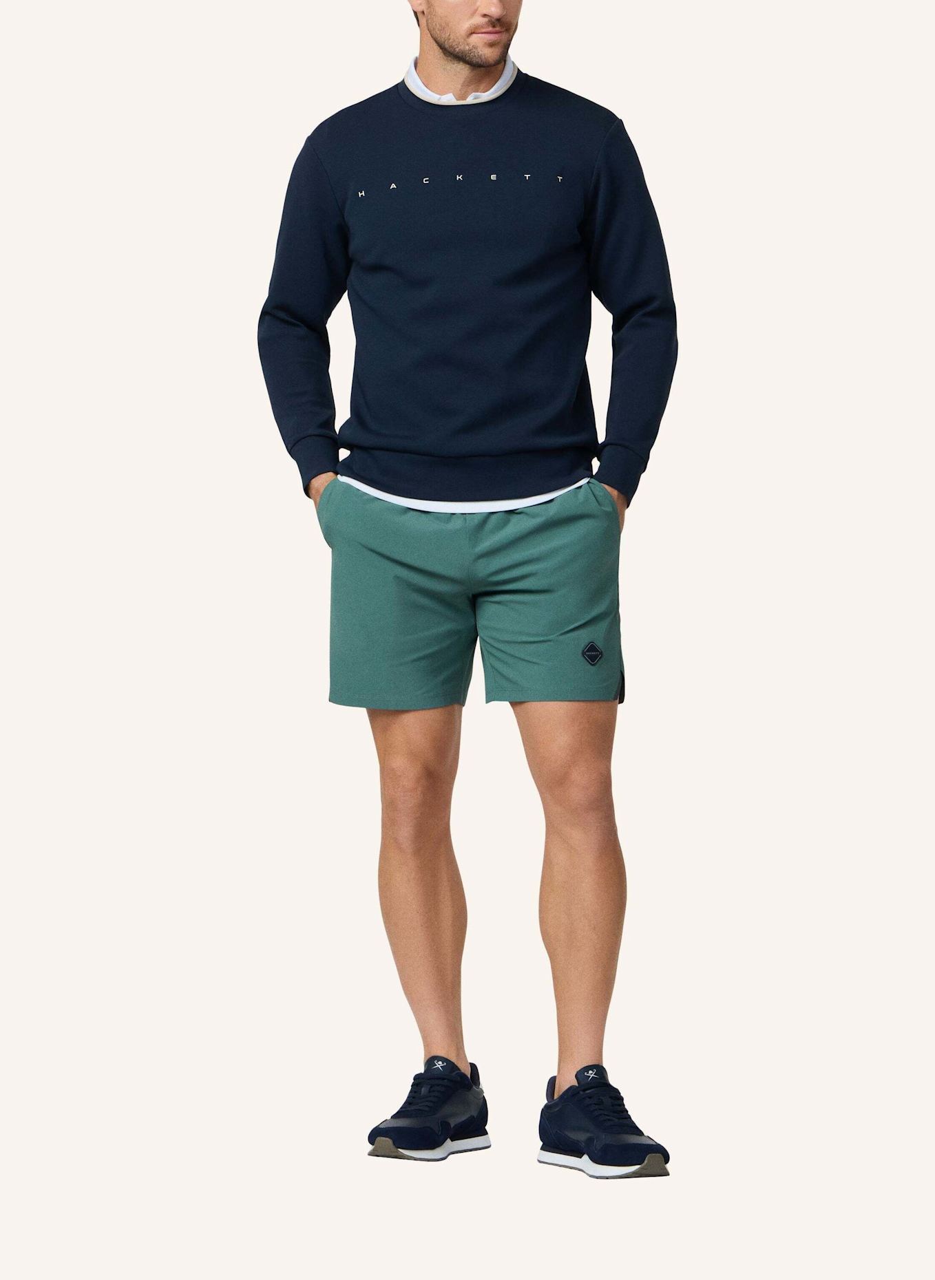 HACKETT LONDON Sweatshirt HS ESSENTIAL CREW: DUNKELBLAU