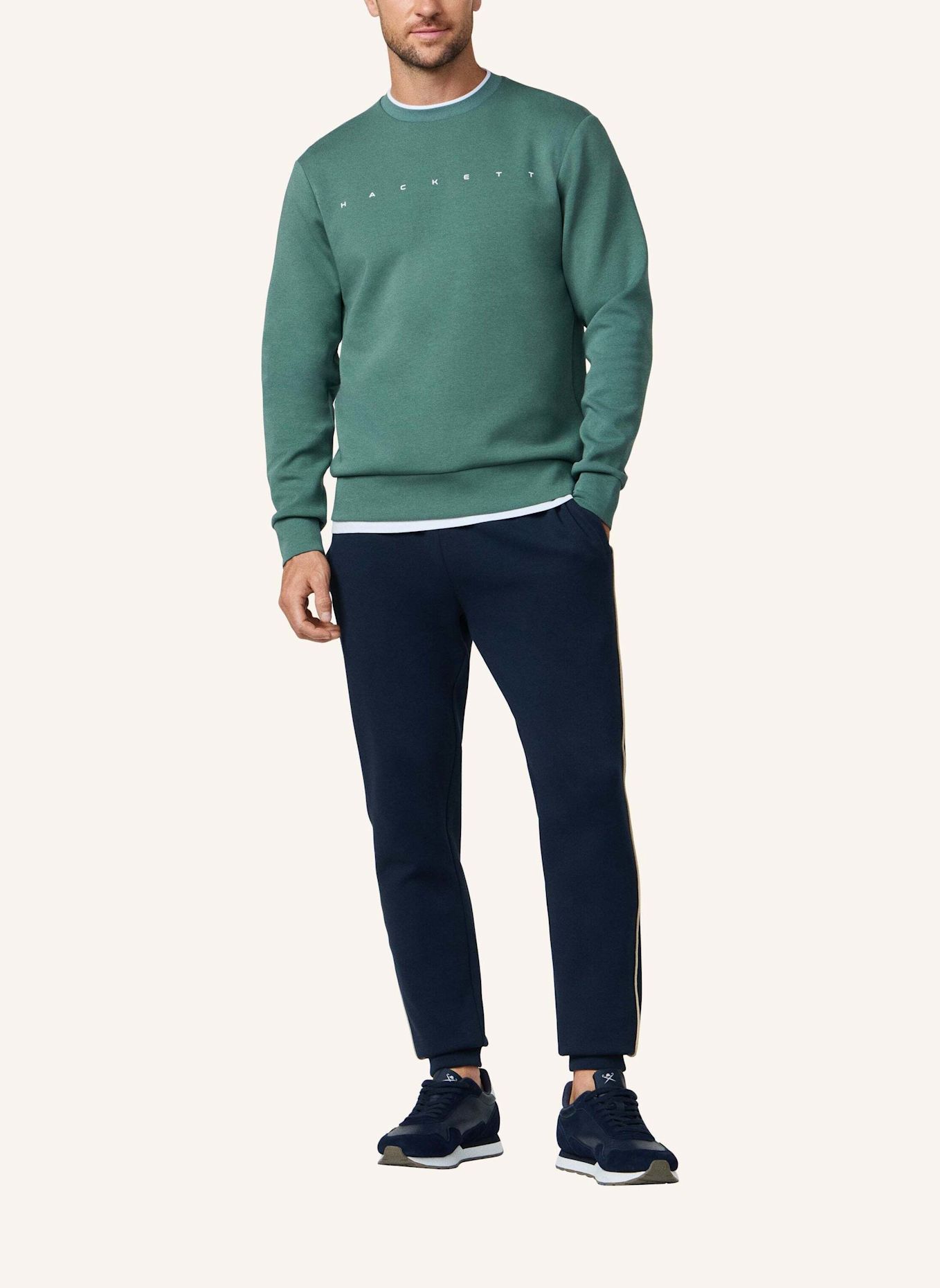 HACKETT LONDON Sweatshirt HS ESSENTIAL CREW: GRÜN