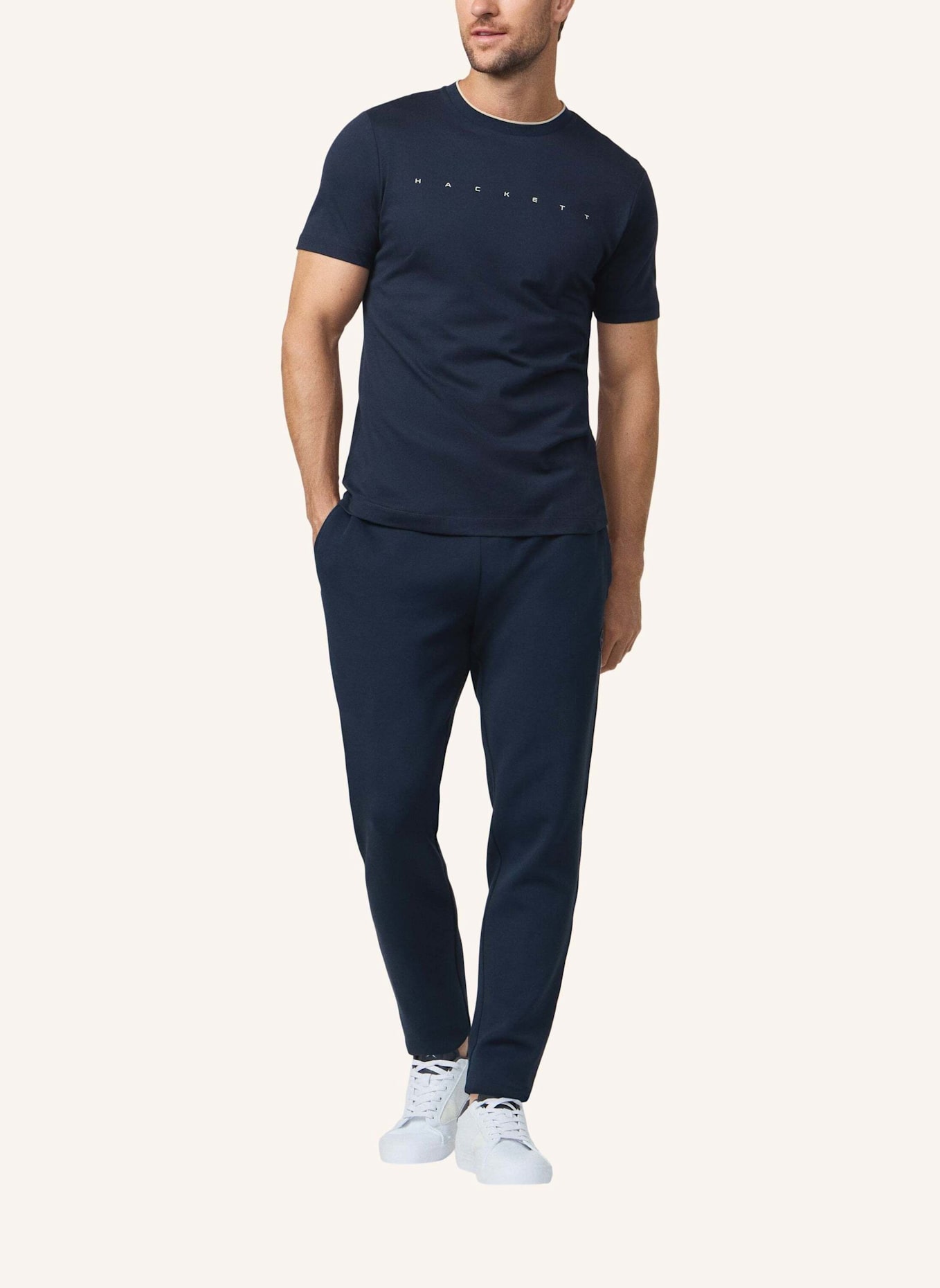 HACKETT LONDON T-Shirt HS ESSENTIAL TEE: DUNKELBLAU